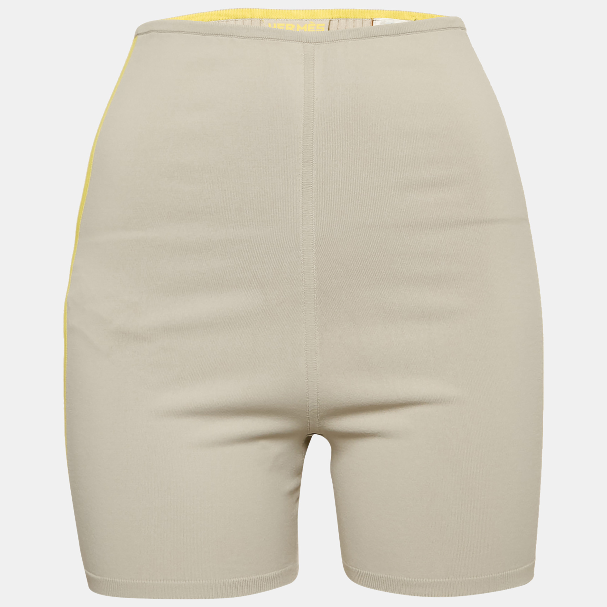 

Hermès Grey Stretch Knit Yoga Shorts S