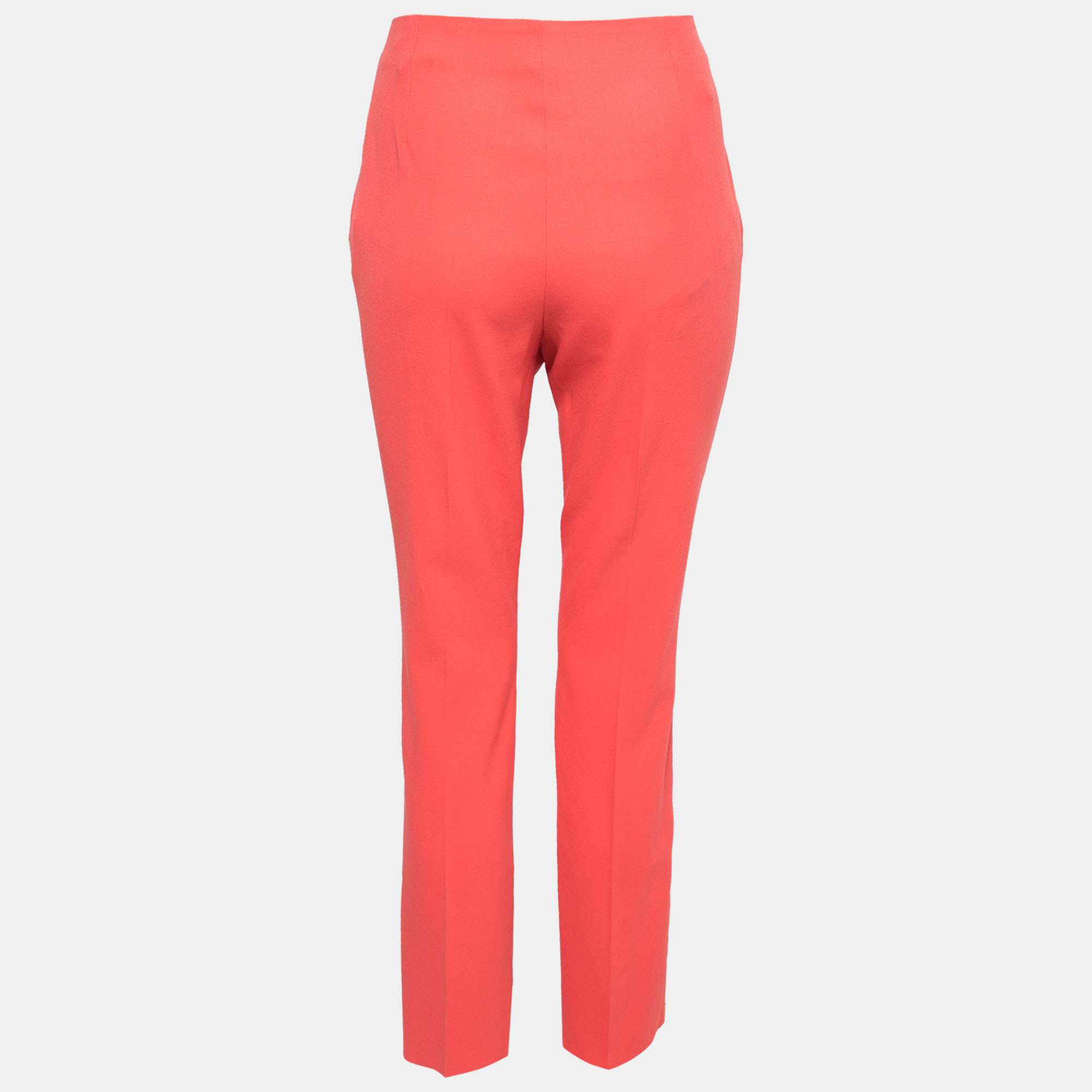 

Hermes Coral Pink Textured Wool Crepe Trousers