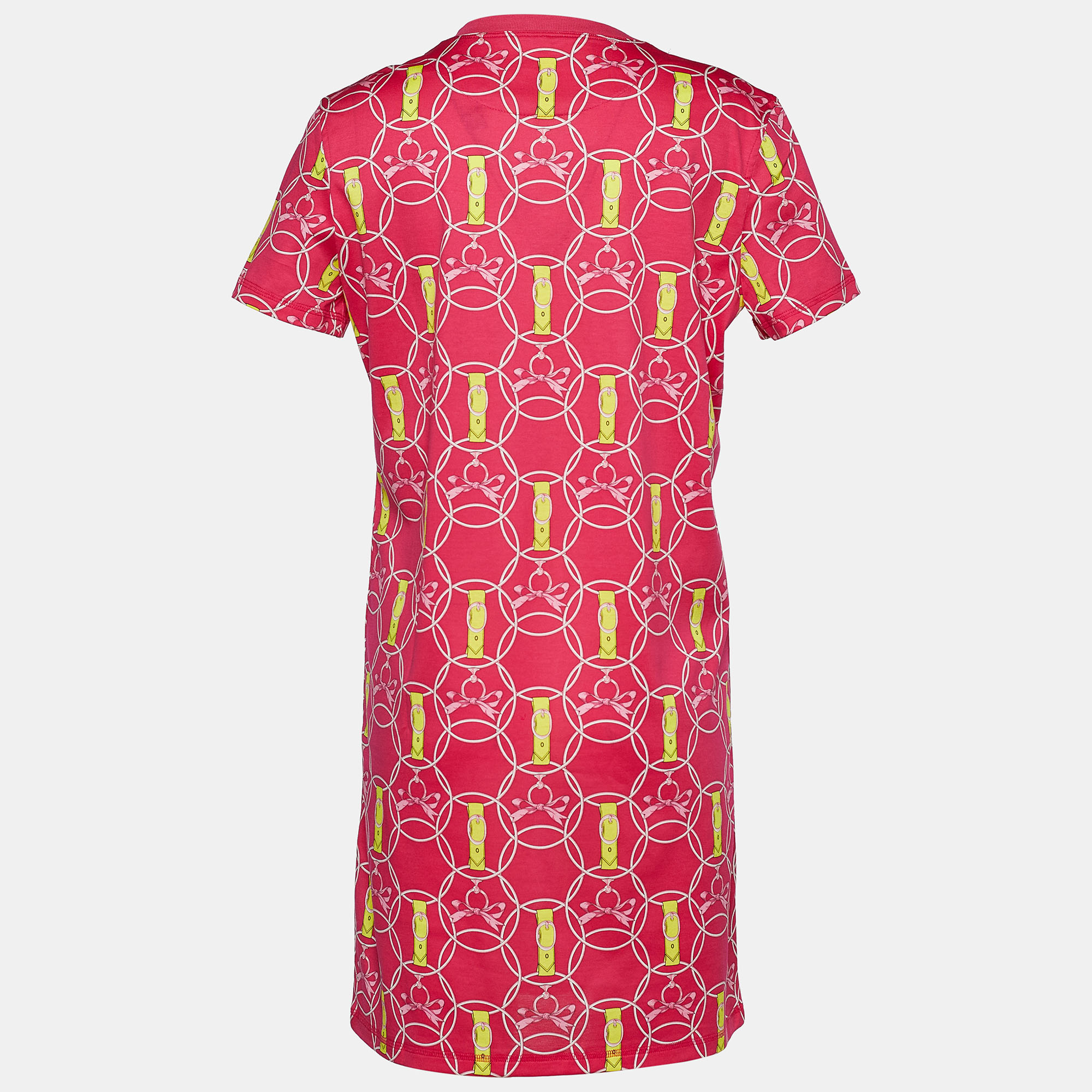 

Hermes Rose Flash Promenade du Matin Print Cotton Shift Dress, Pink