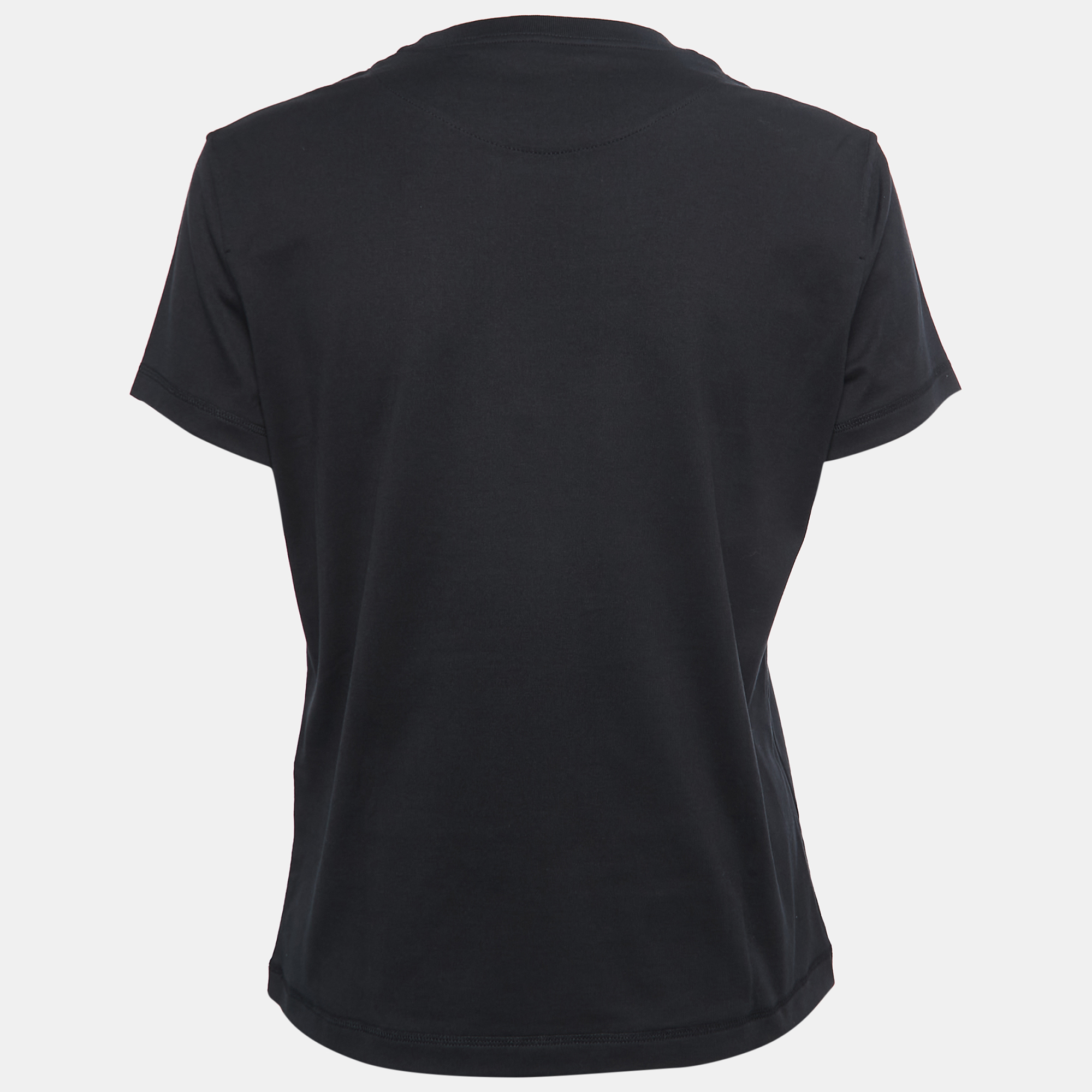 

Hermes Black Cotton Logo Embroidered Pocket Detail T-Shirt