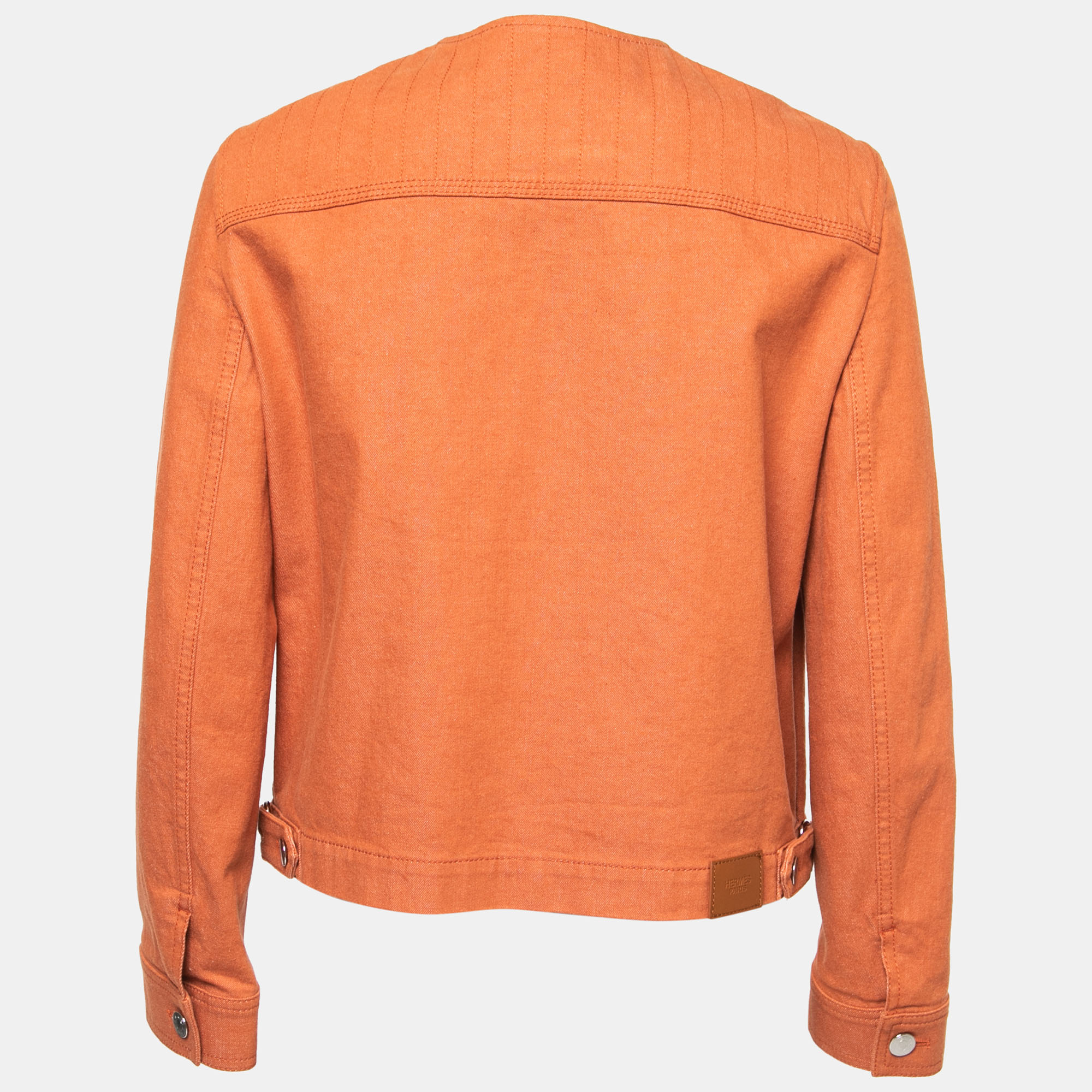 

Hermes Orange Stretch Denim Jacket