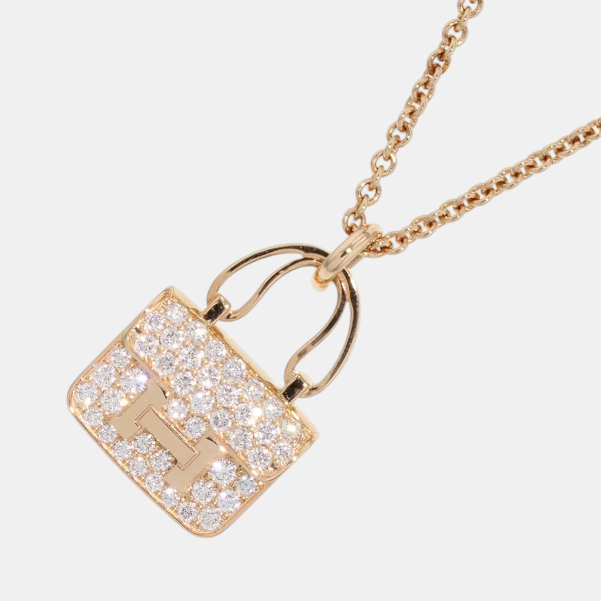 

Hermes 18K Pink Gold Amulette Constance Necklace