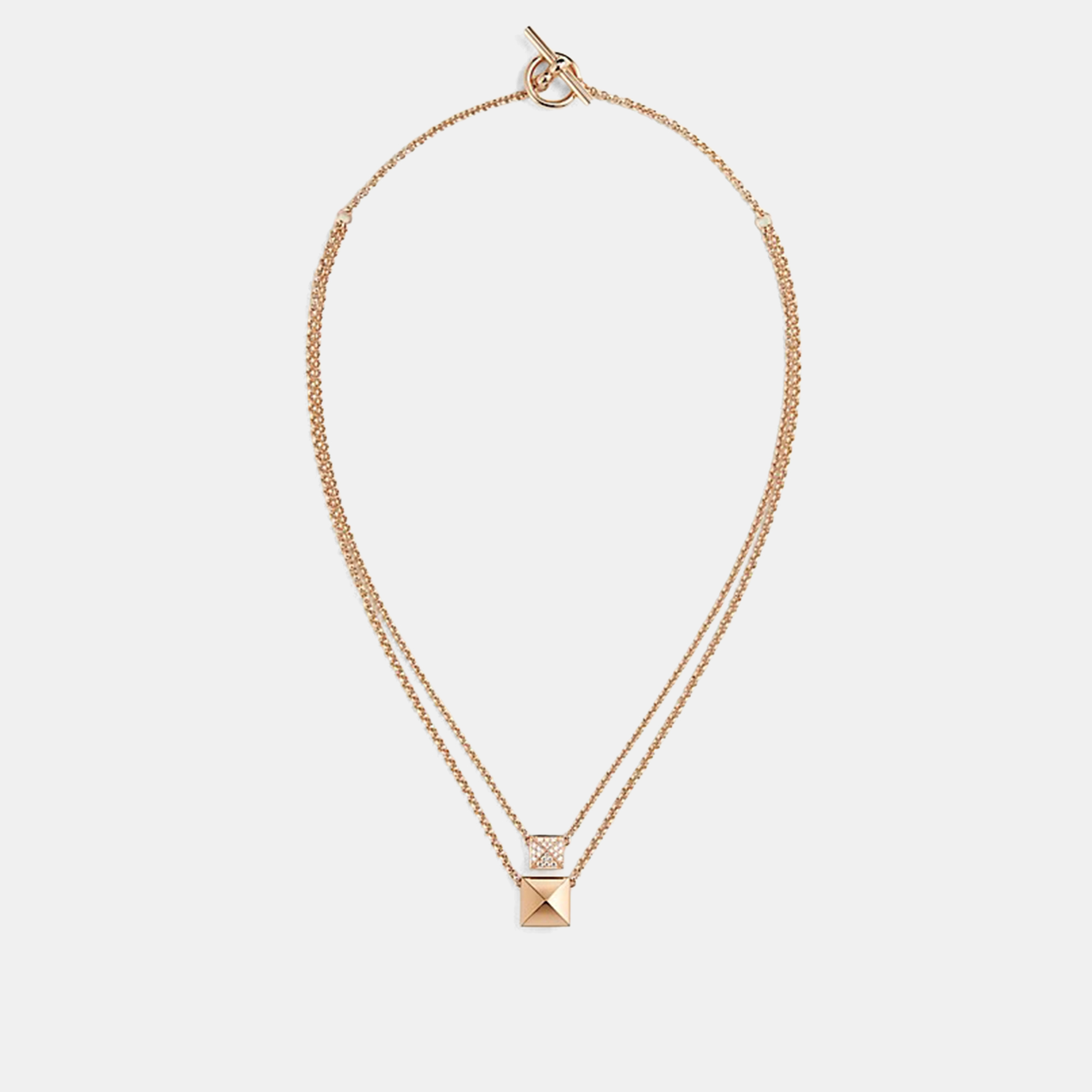 

Hermes Clou d'H Pendant 38 Rose Gold Necklace