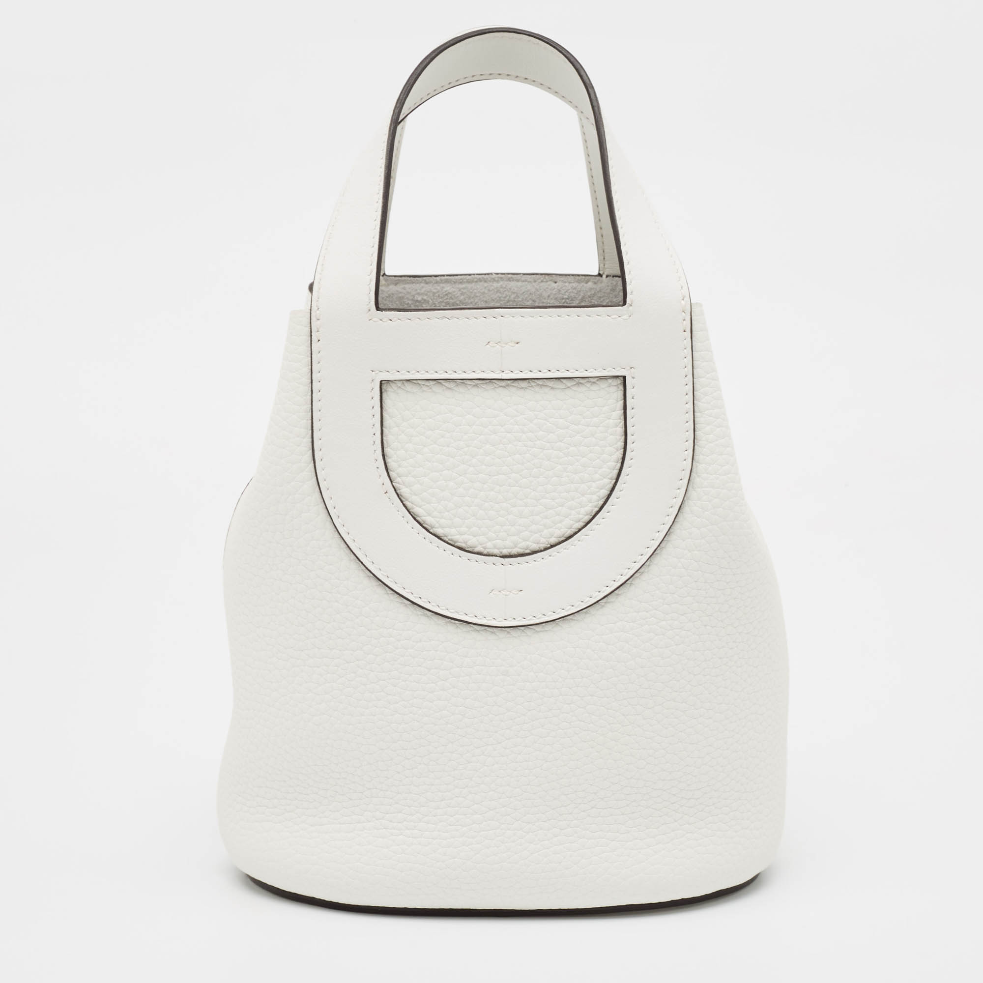 

Hermès New White Taurillon Clemence and Swift Leather In The Loop 18 Bag