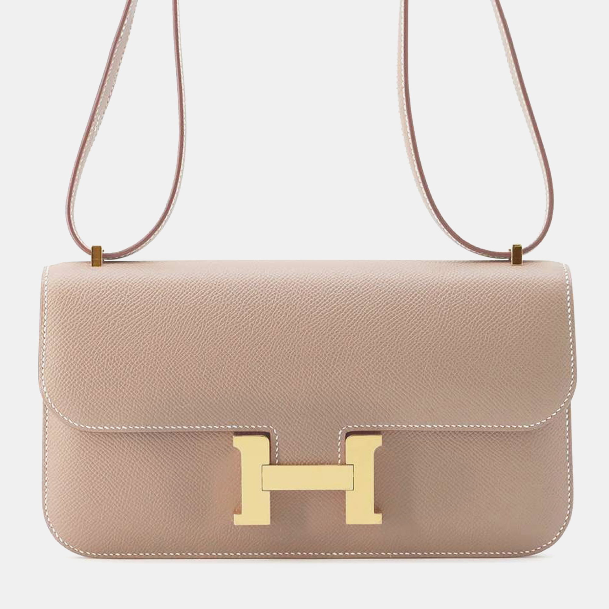 

Hermes Etoupe Epsom Leather Constance Elan Shoulder Bag, Brown