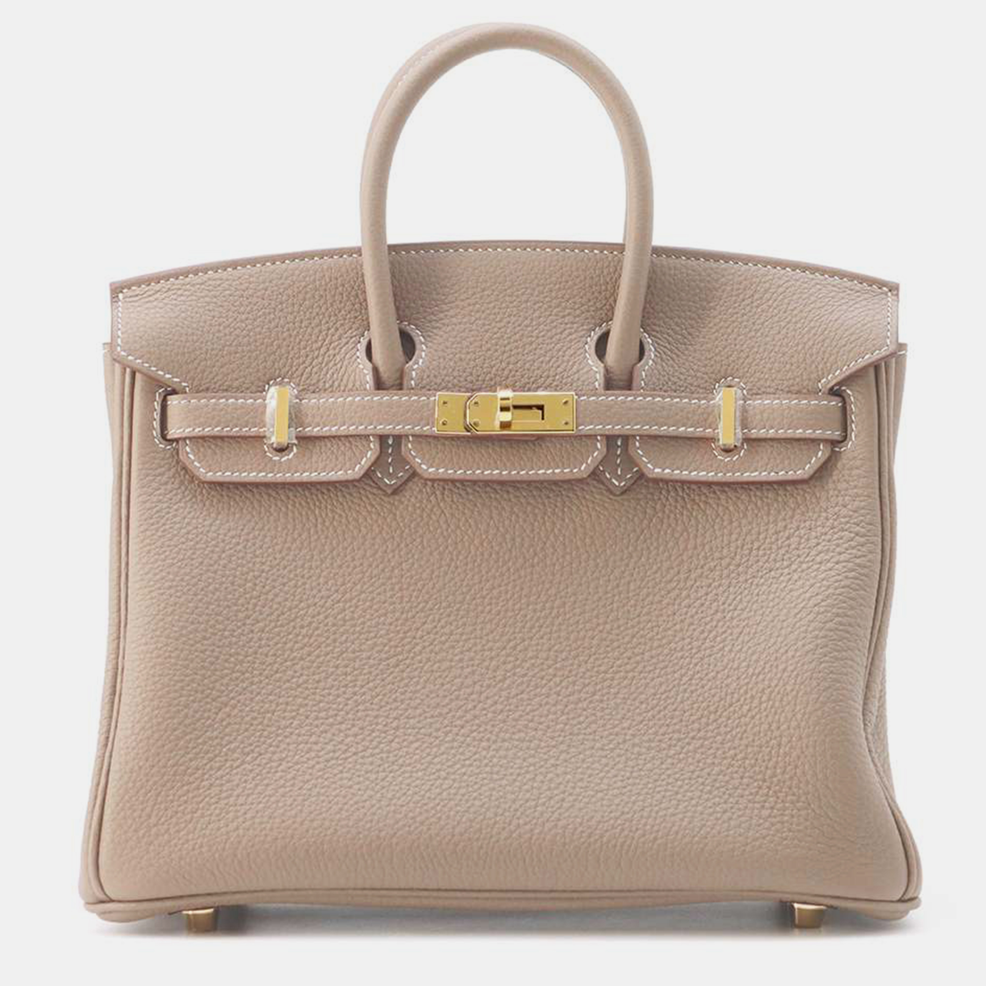 Etoupe Togo Leather 25 Birkin Tote Bag