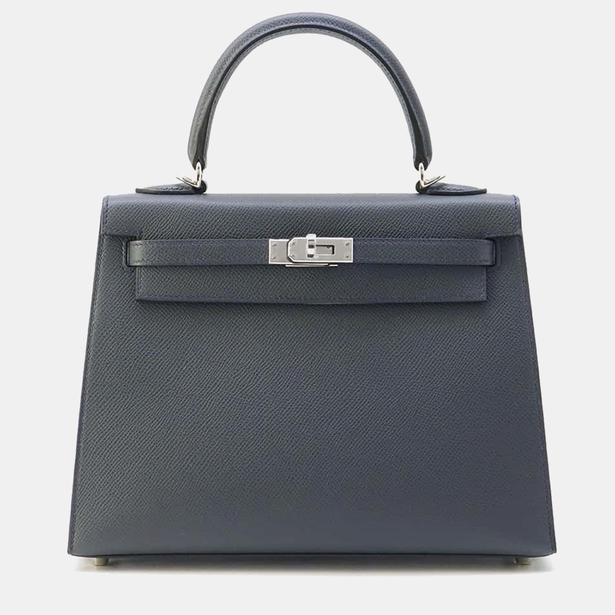 Pre-owned Hermes Grimist Epsom Kelly Sellier 25 Top Handle Bag In Black