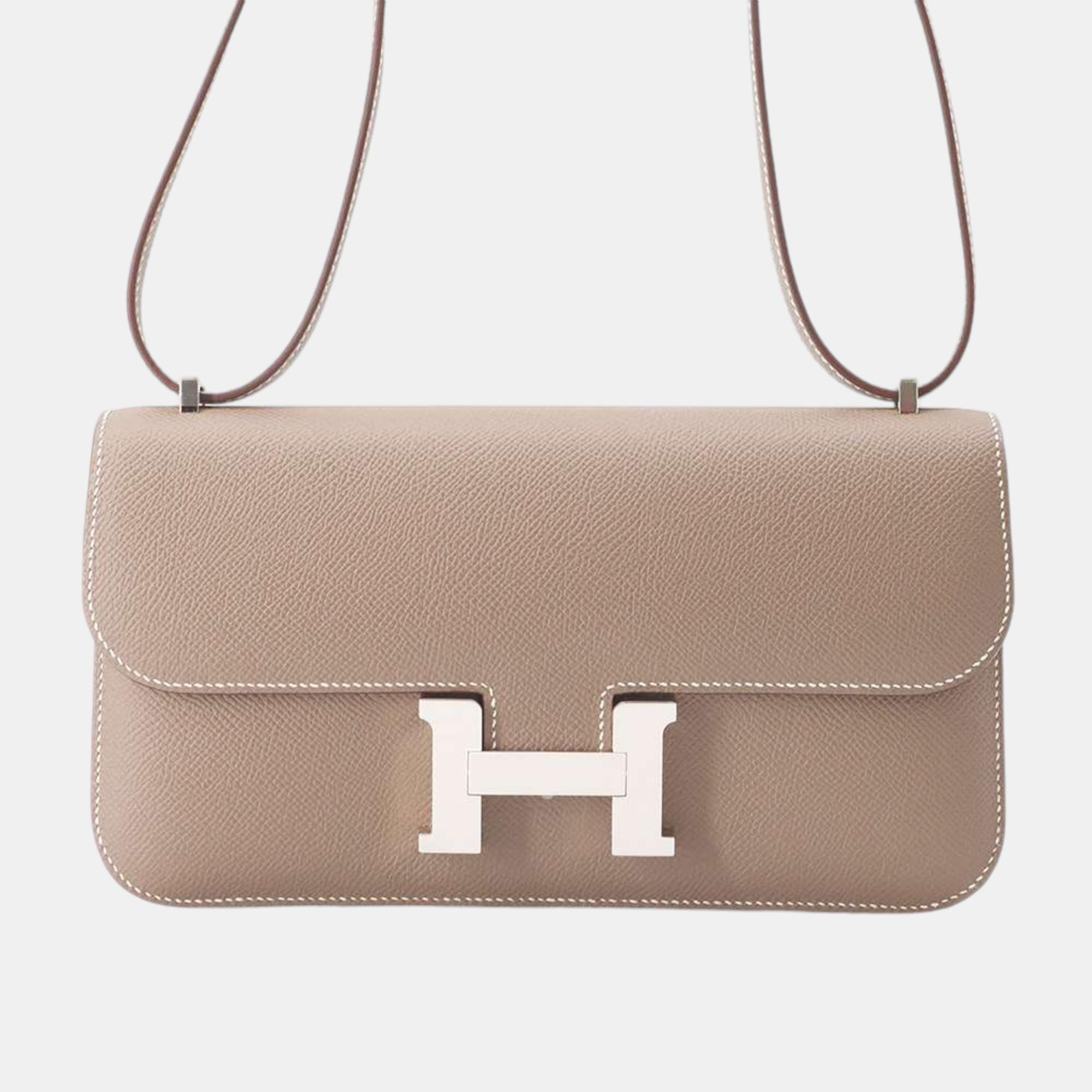 

Hermes Miroir Etoupe Epsom Constance Elan Shoulder Bag, Grey