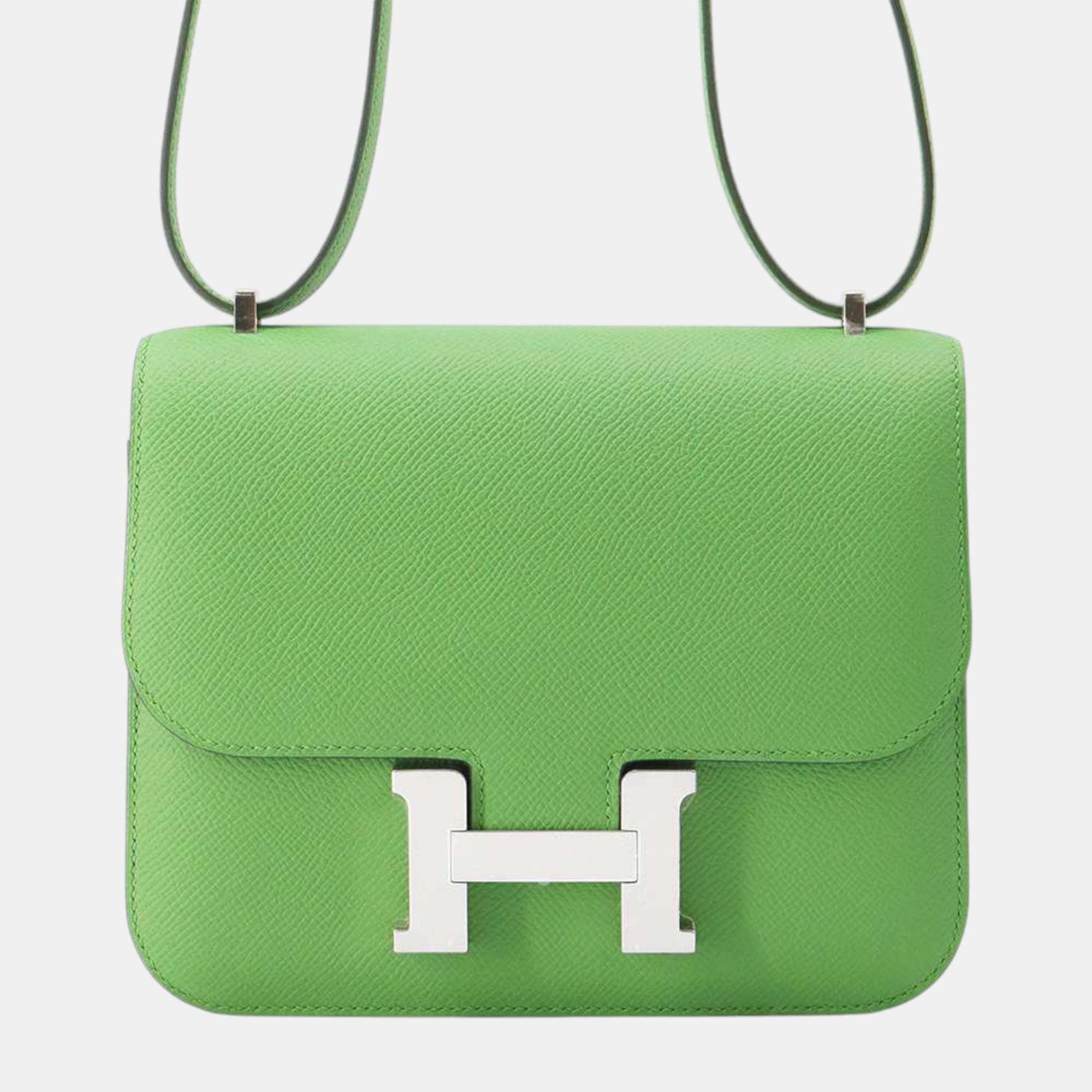 

Hermes Miroir Vert Yucca Epsom Mini Constance III Shoulder Bag, Green