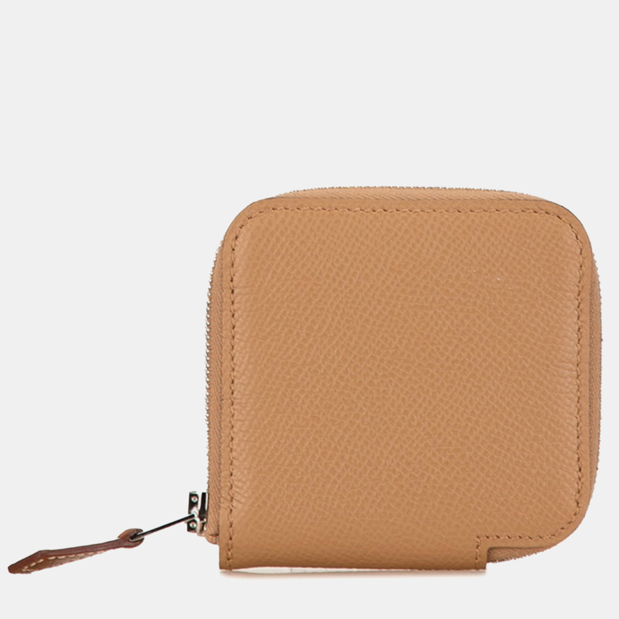 

Hermes Epsom Leather Silk'In Wallet, Beige