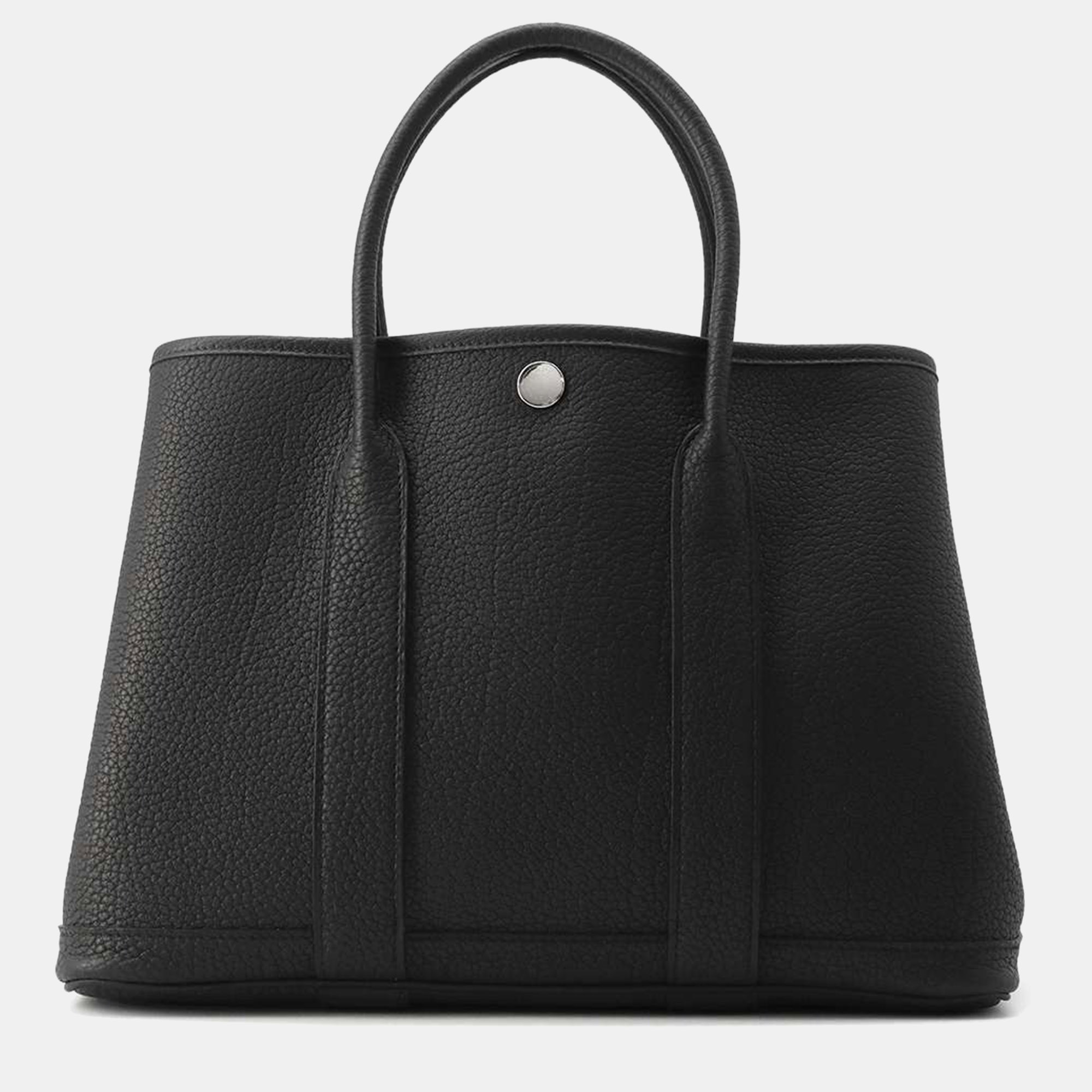 Pre-owned Hermes Black Negonda Leather Garden Party Bag Size Tpm