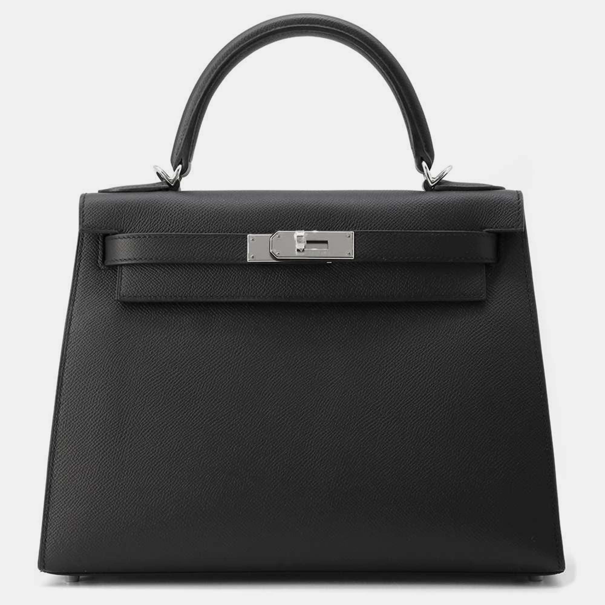 

Hermes Black Epsom Kelly Sellier Bag 28