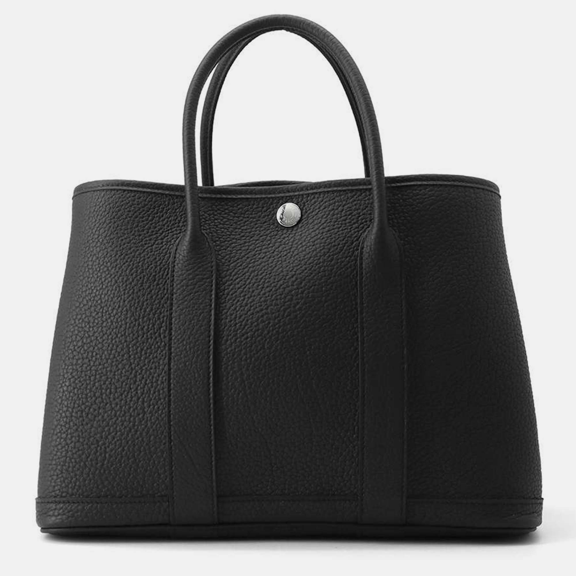 

Hermes Black Negonda Leather Garden Party Bag TPM