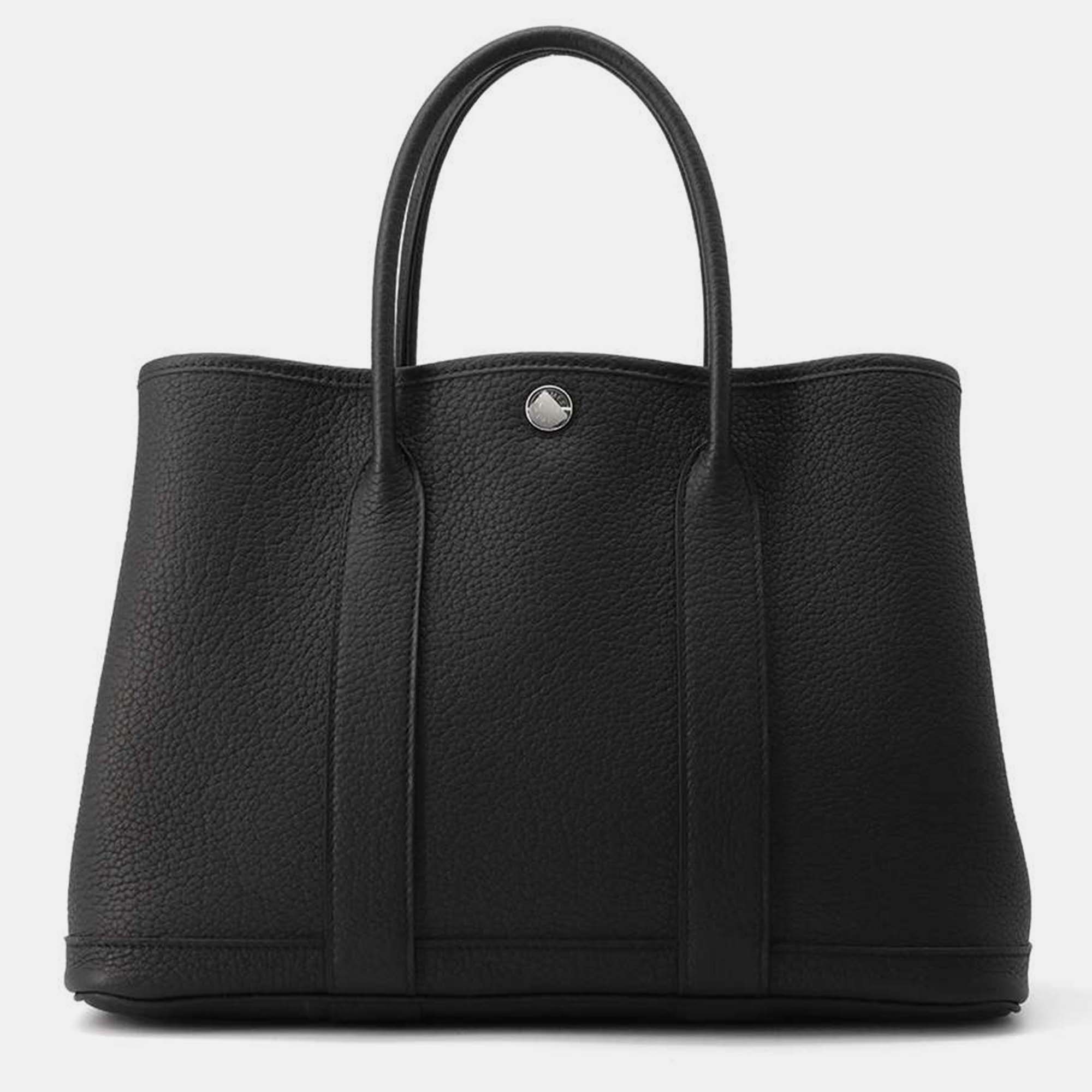 

Hermes Black Negonda Leather Garden Party Bag TPM