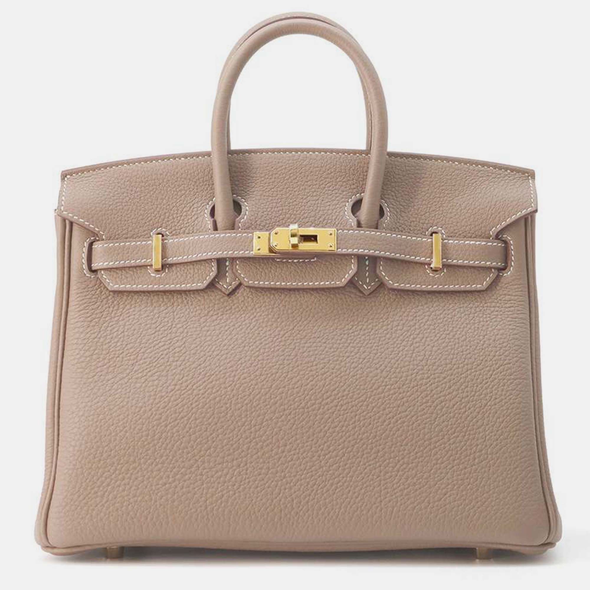 

Hermes Etoupe Togo Leather Birkin Bag 25, Brown