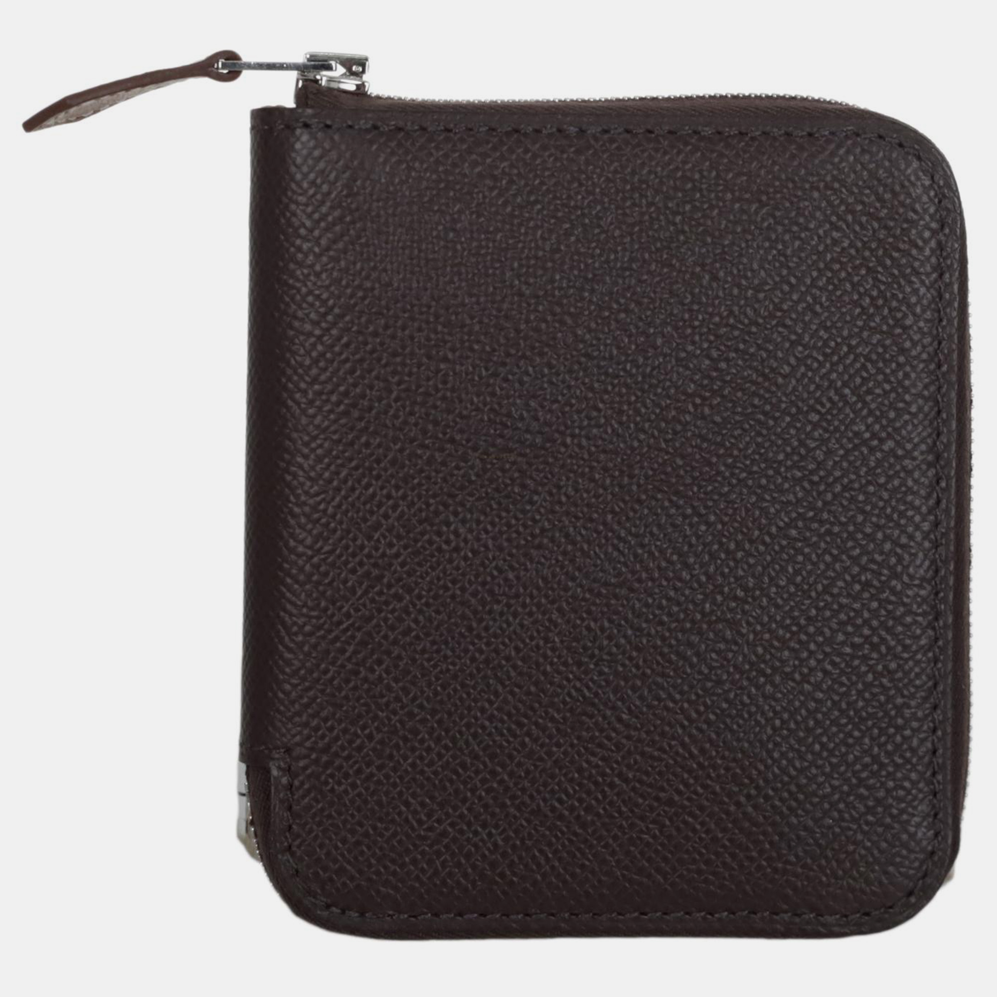 Pre-owned Hermes Rouge Sellier Epsom Compact Silk'in Wallet In Black