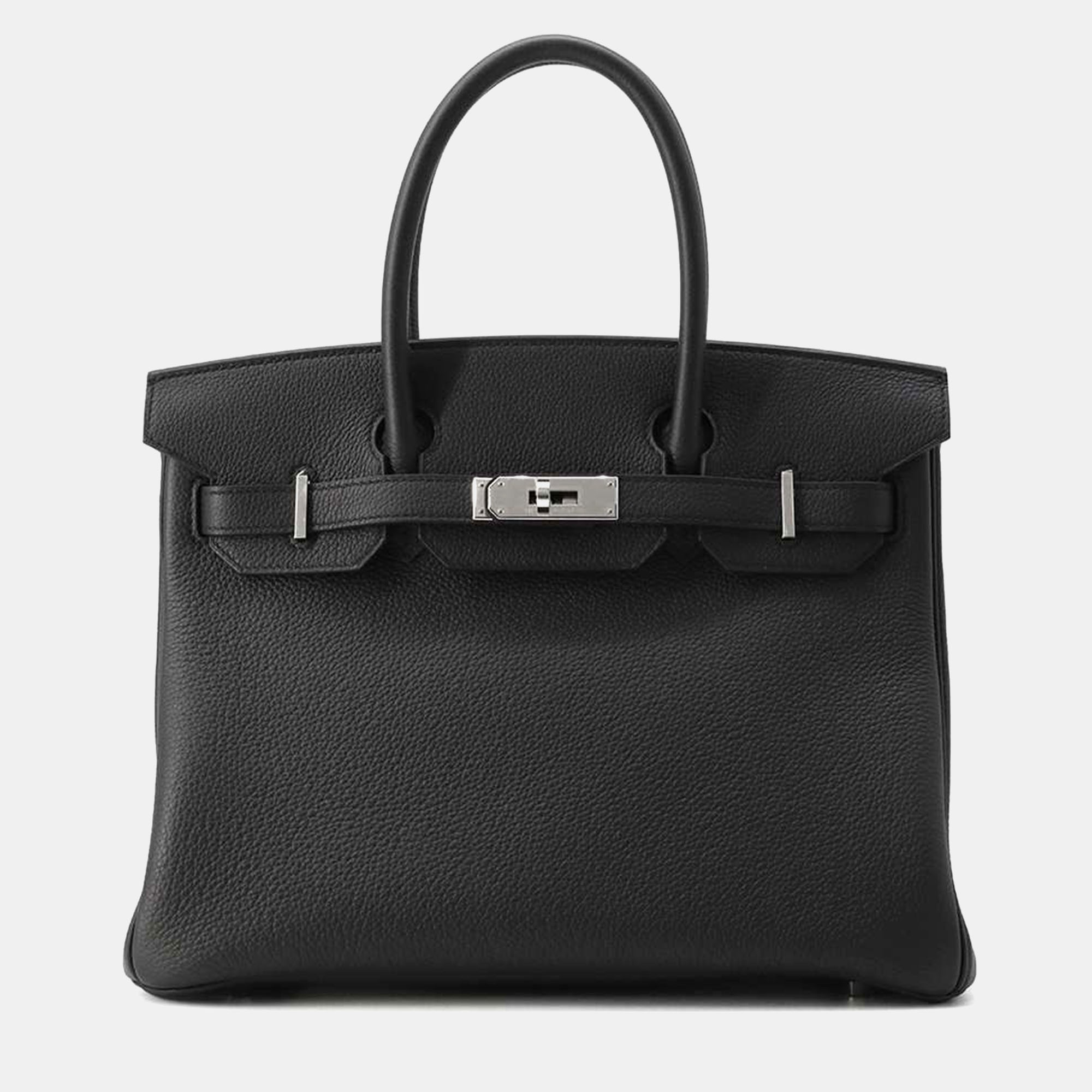 Pre-owned Hermes Black Togo Leather Birkin Bag Size 30