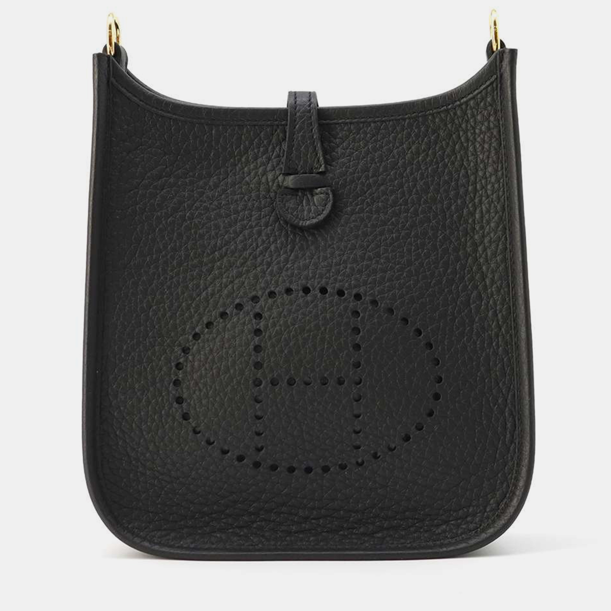 Pre-owned Hermes Black Taurillon Clemence Evelyne Bag Size Tpm