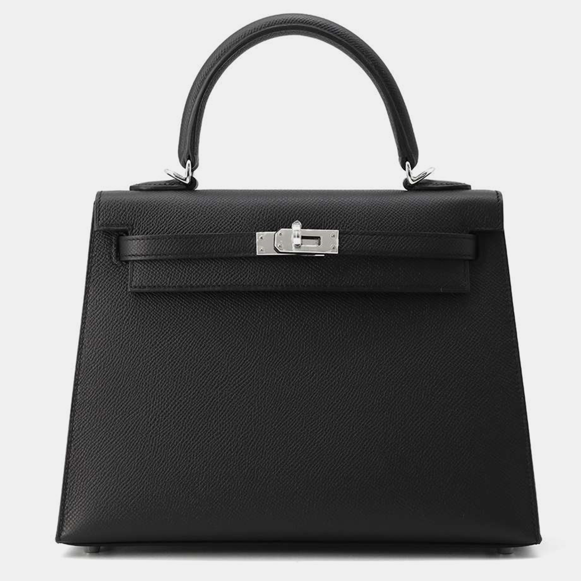 Pre-owned Hermes Black Epsom Kelly Sellier Bag Size 25