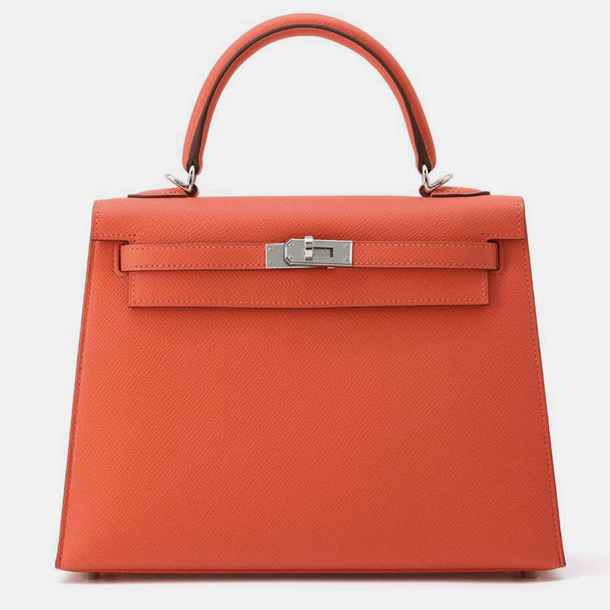 Pre-owned Hermes Orange Field Epsom Kelly Sellier Bag Size 25