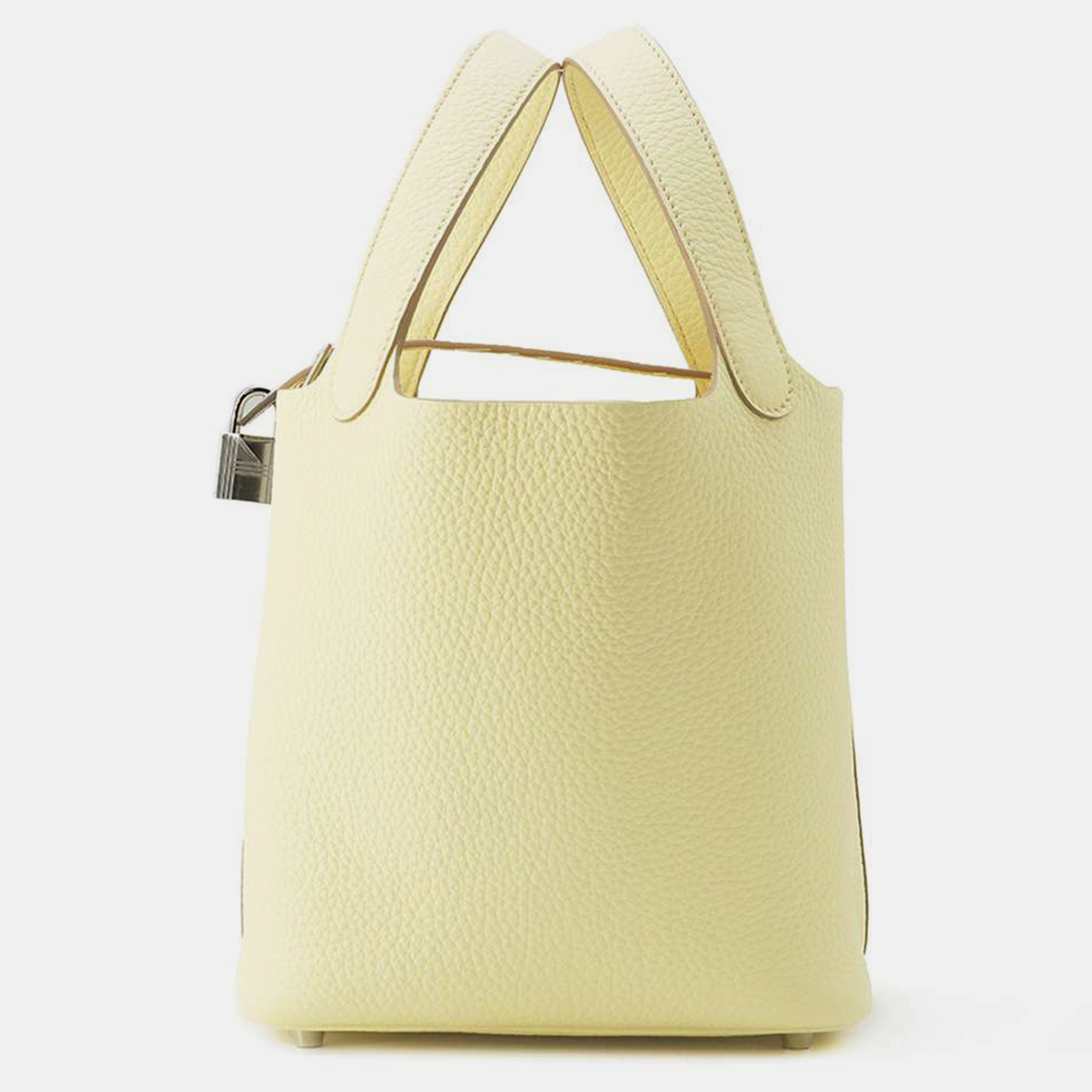 

Hermes Jaune Milton Taurillon Clemence Picotin Lock Bag PM, Yellow