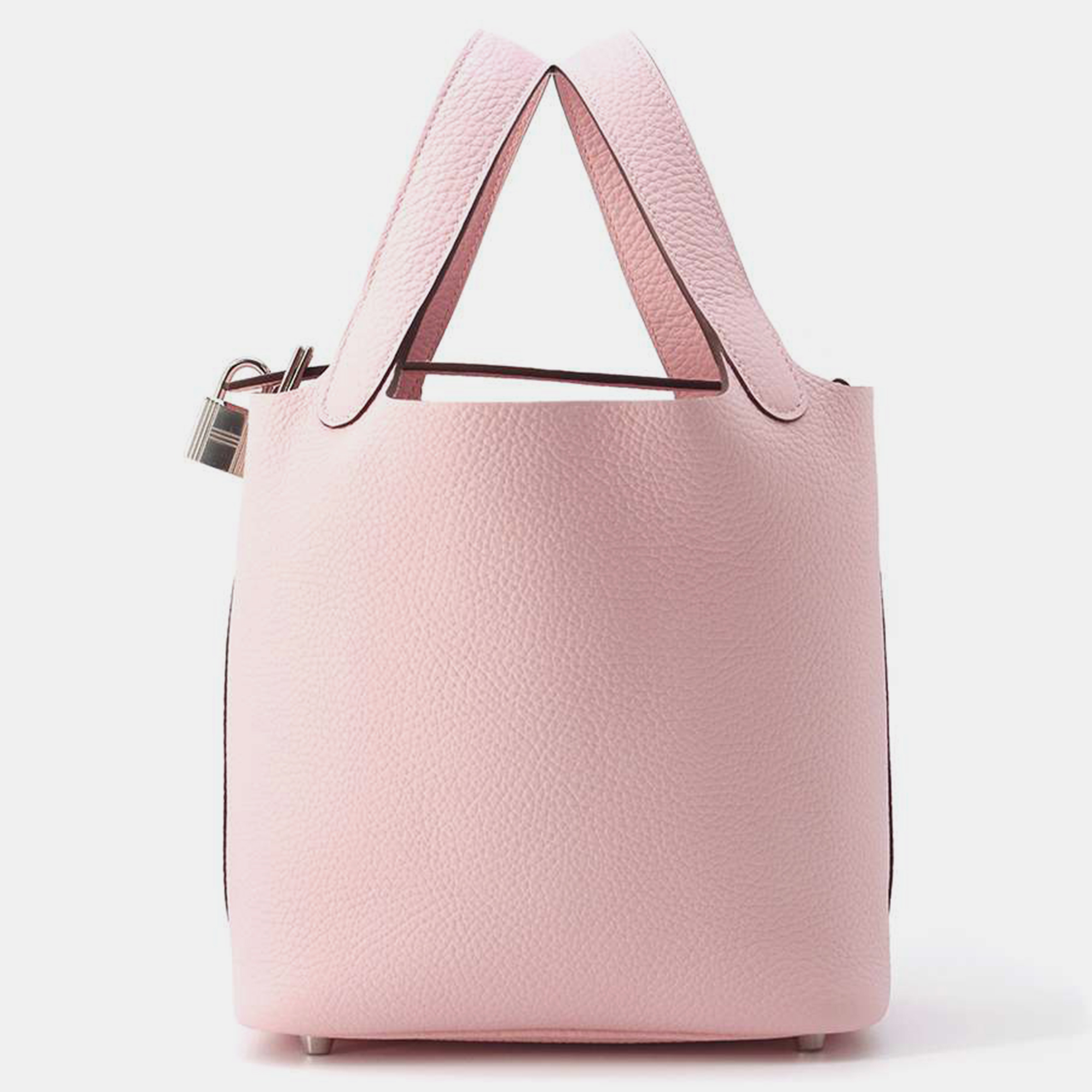 Pre-owned Hermes Rose Sakura Taurillon Clemence Picotin Lock Bag Pm In Pink