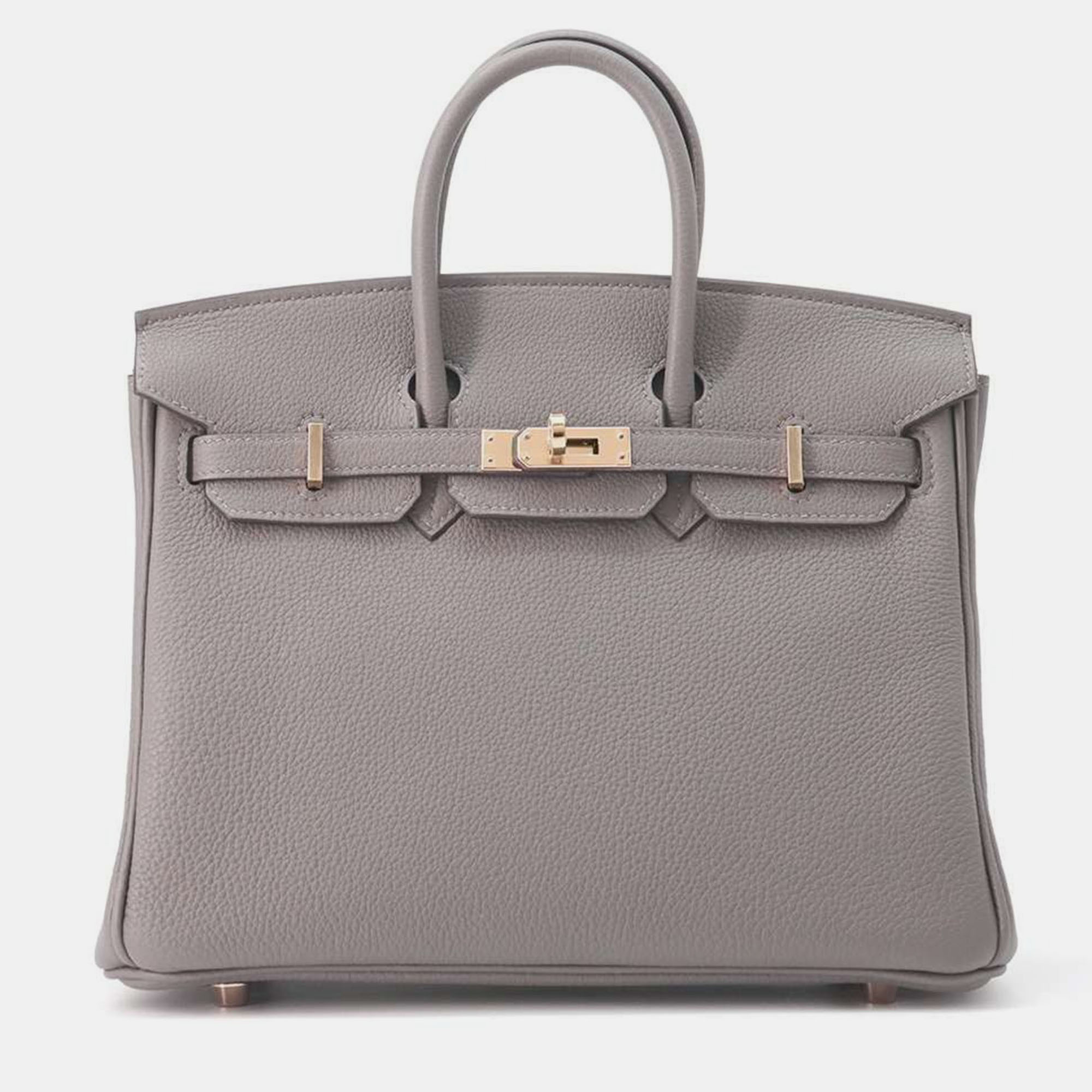 

Hermes Gris Meyer Togo Leather Birkin 25, Grey