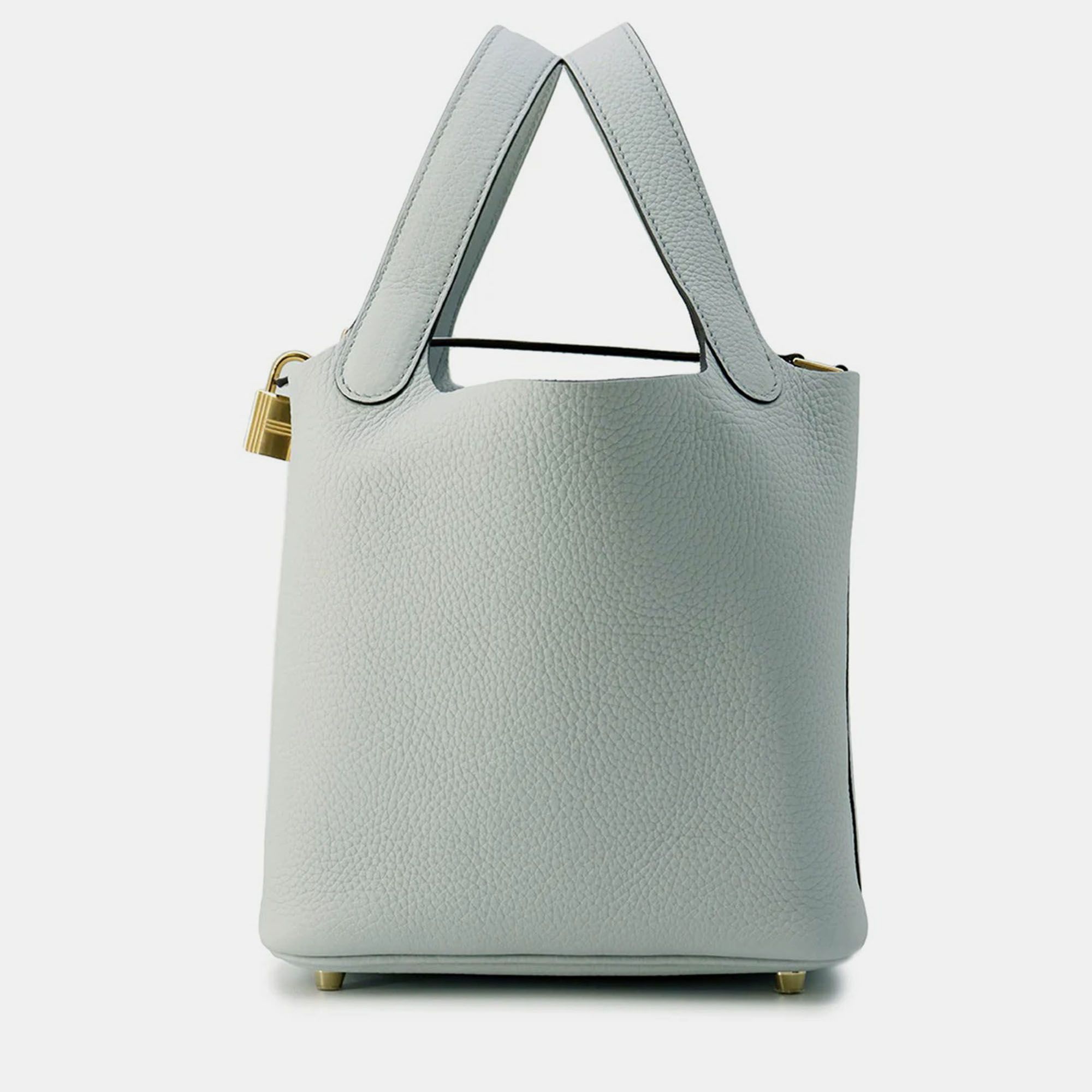 

Hermes Blue Pale Taurillon Clemence Size PM Picotin Lock