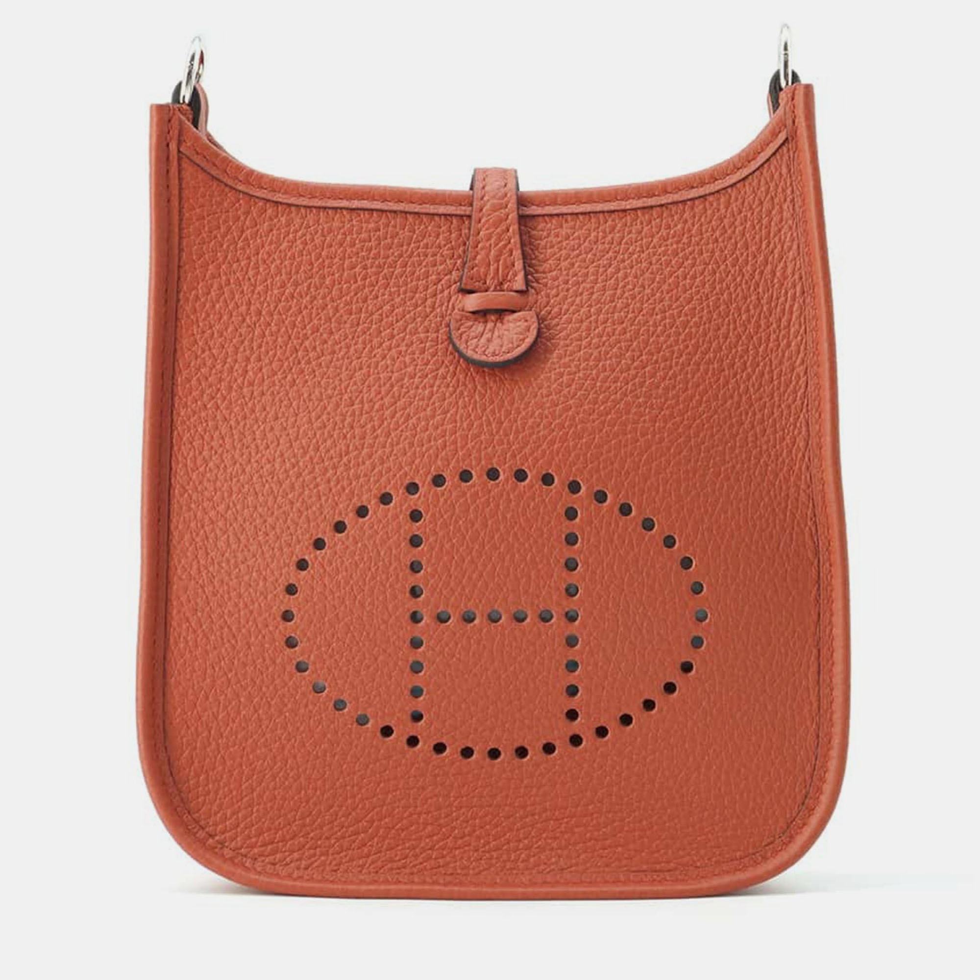 

Hermes Maxi Quadrille Cuivre Taurillon Clemence Evelyne TPM, Orange