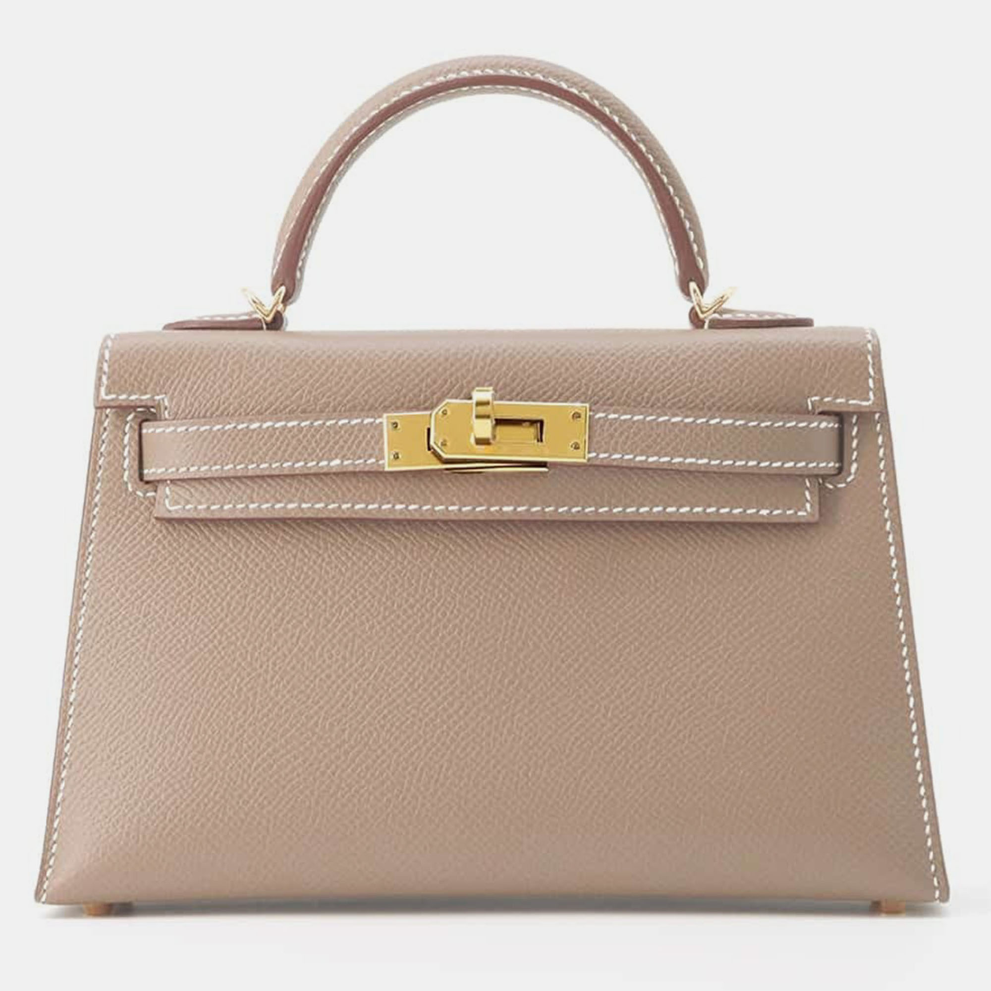 

Hermes Etoupe Epsom Mini Kelly Do Bag, Brown