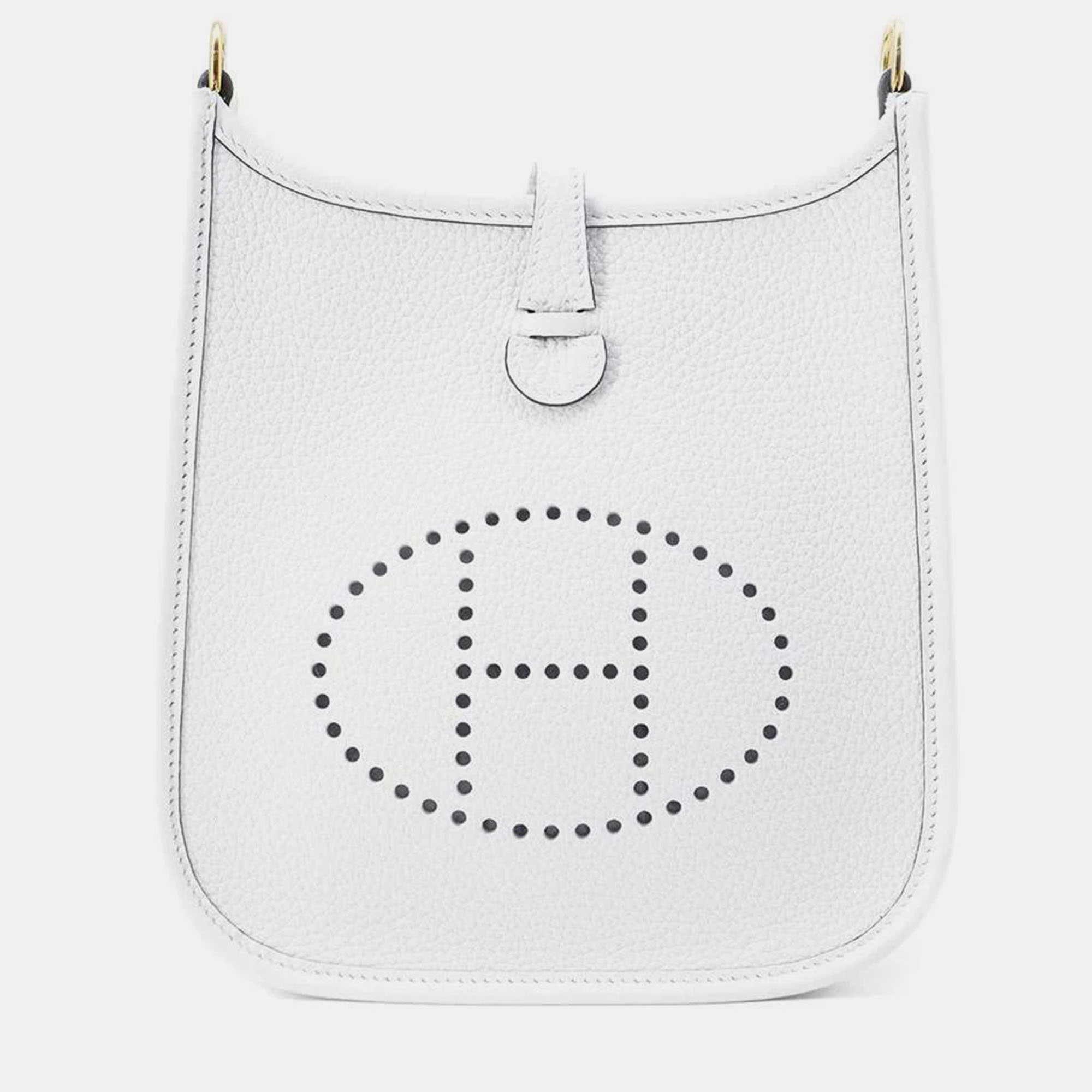 

Hermes New White Taurillon Clemence Size TPM Evelyne