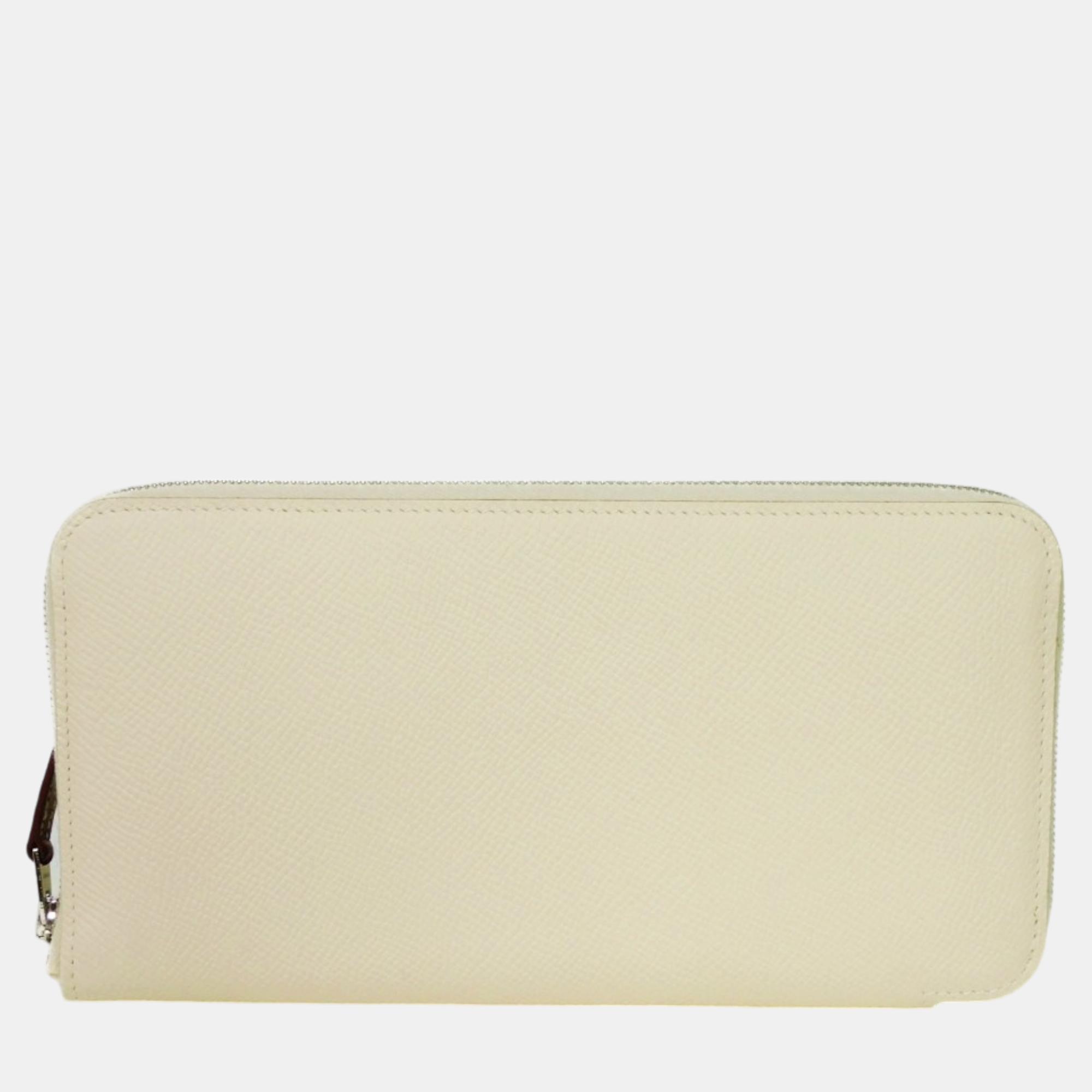 

Hermes Azap Long Silk'in Wallet White Leather