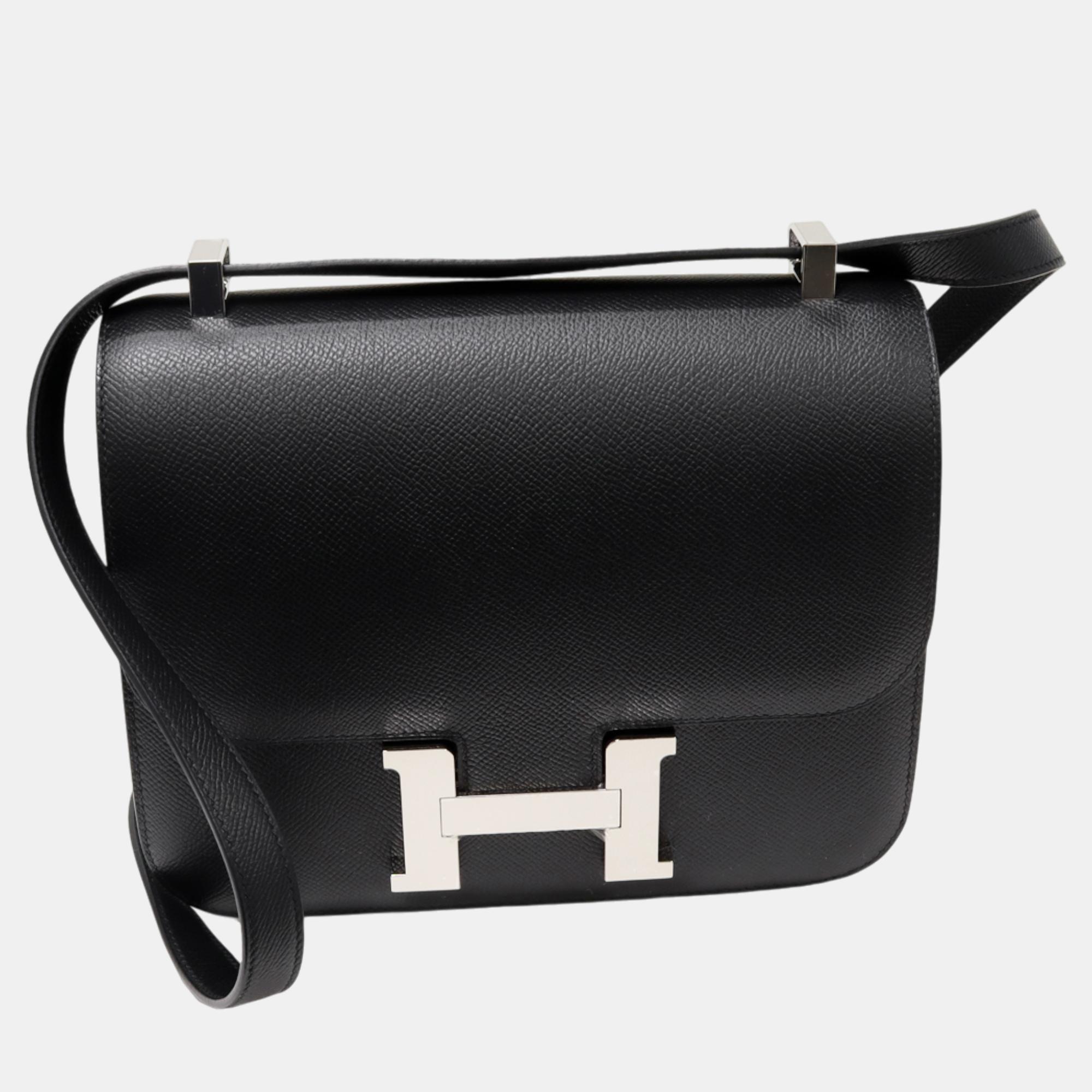 

Hermes Constance III Epsom Shoulder Bag Black Black Leather