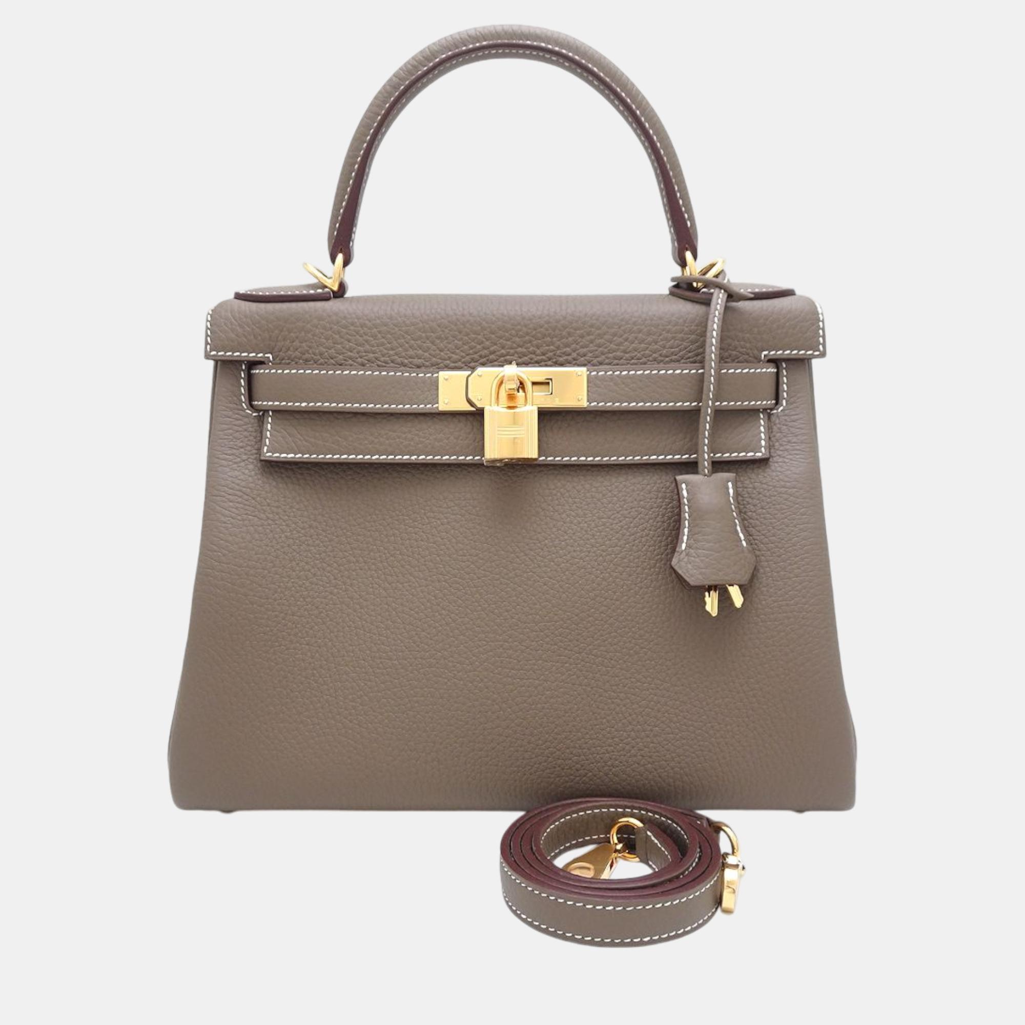

Hermes Kelly 28 Togo Handbag Grey Leather