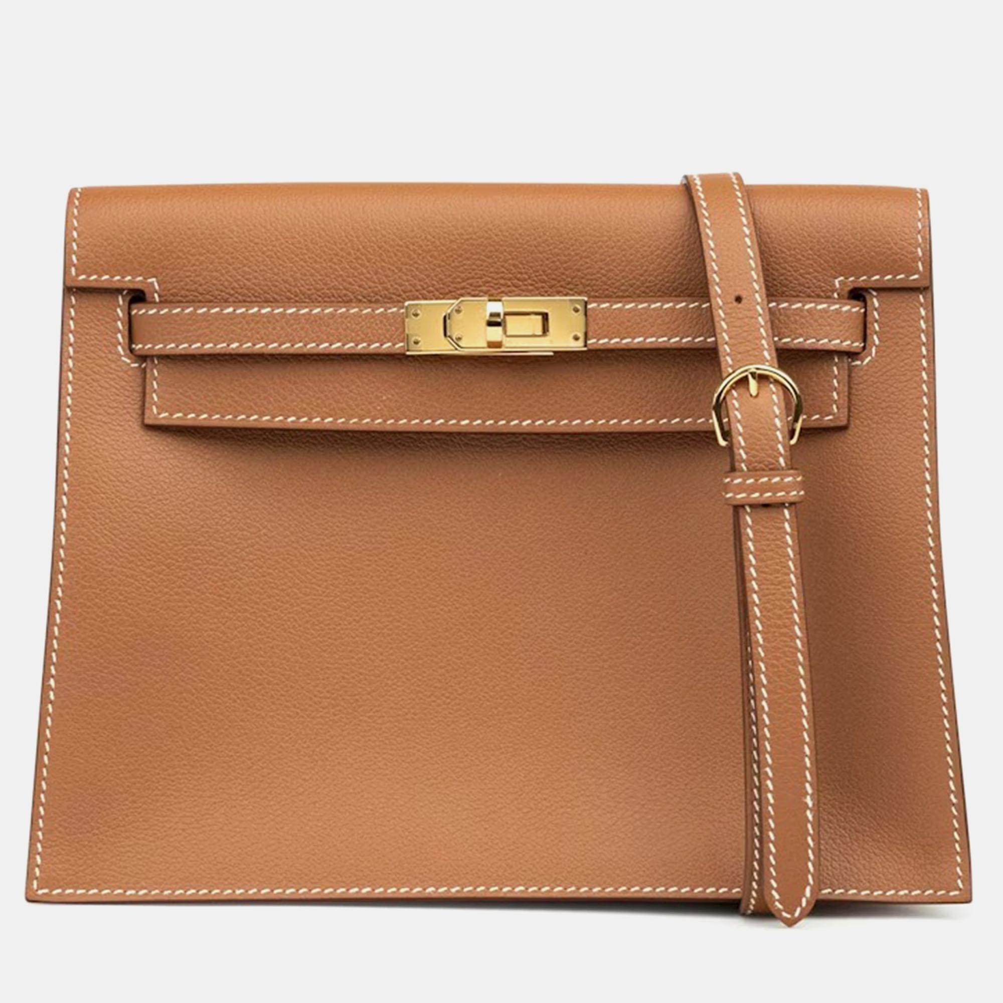 

Hermes Brown Gold Hardware Kelly Danse Bag