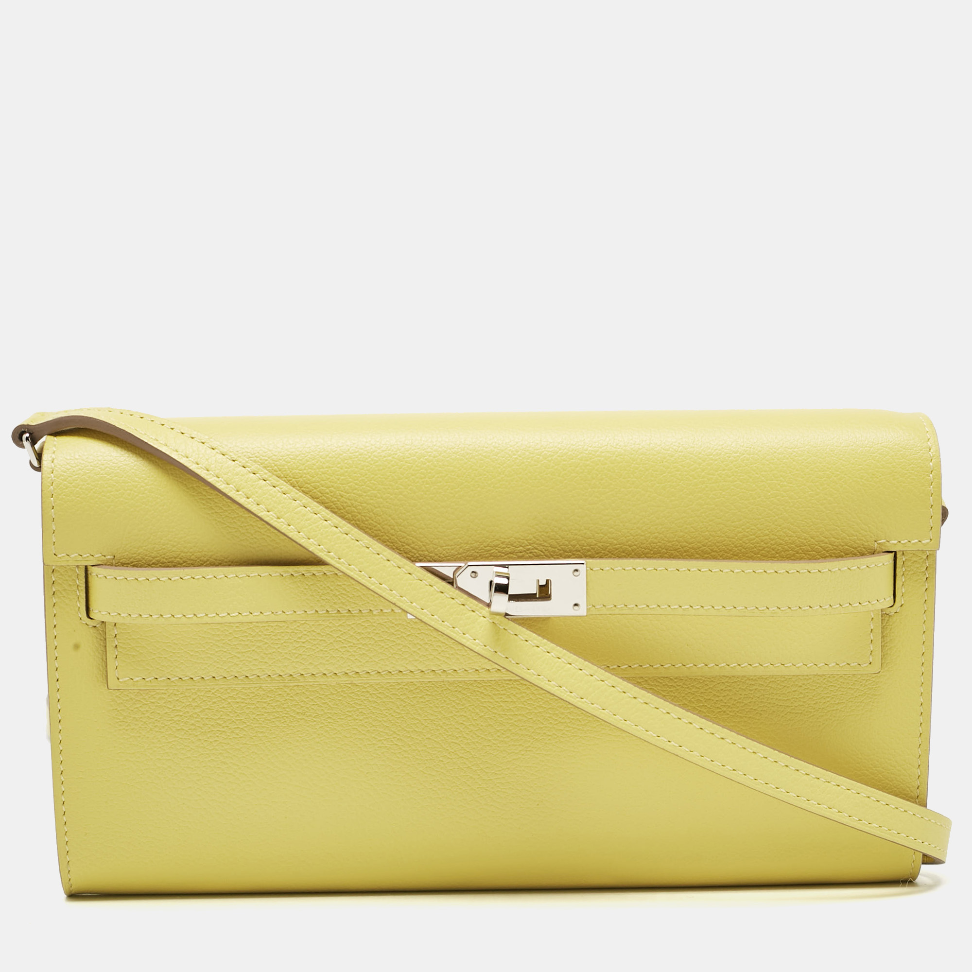 

Hermès Jaune Citron Evercolor Leather Kelly To Go Wallet, Yellow