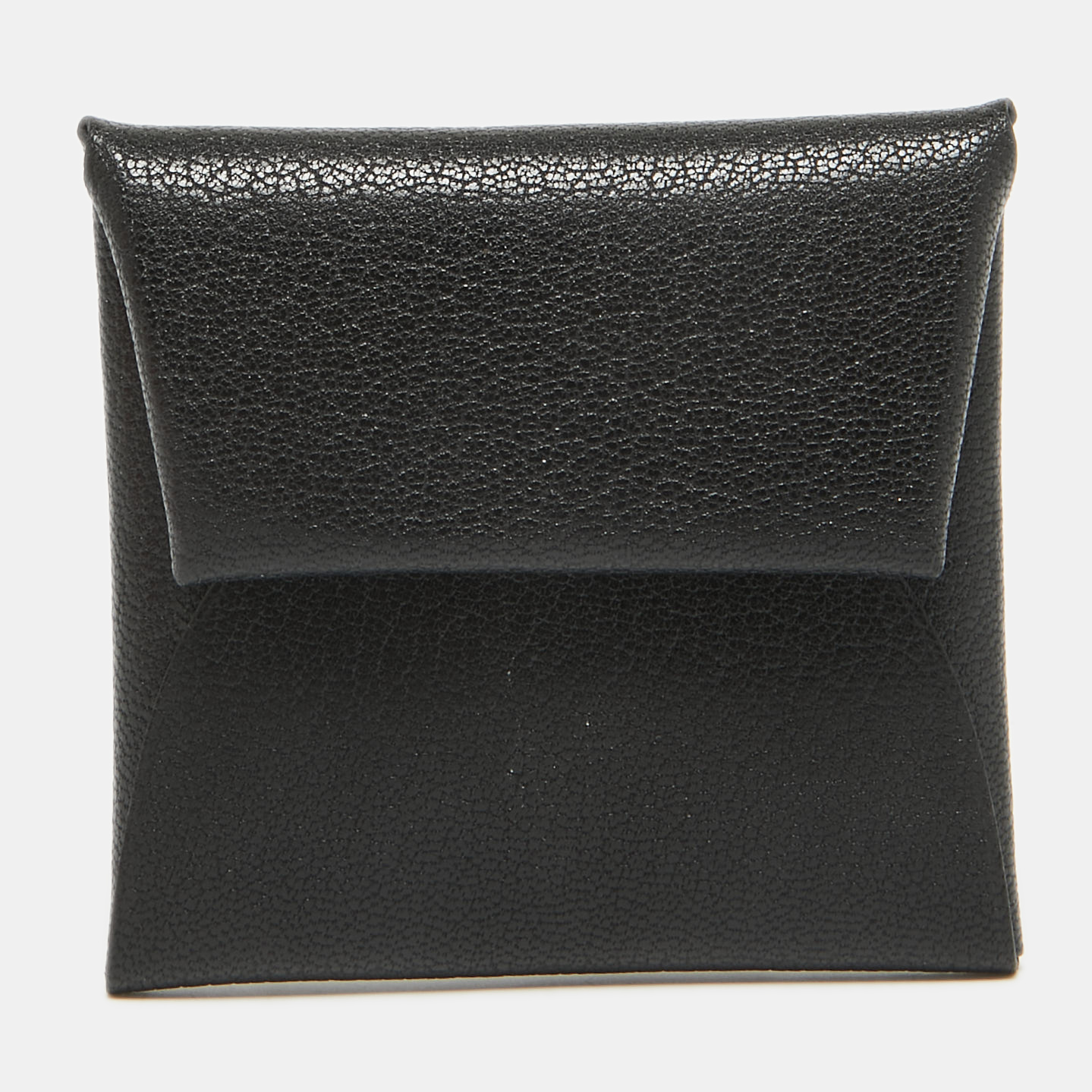 

Hermes Noir Chevre Leather Bastia Change Purse, Black