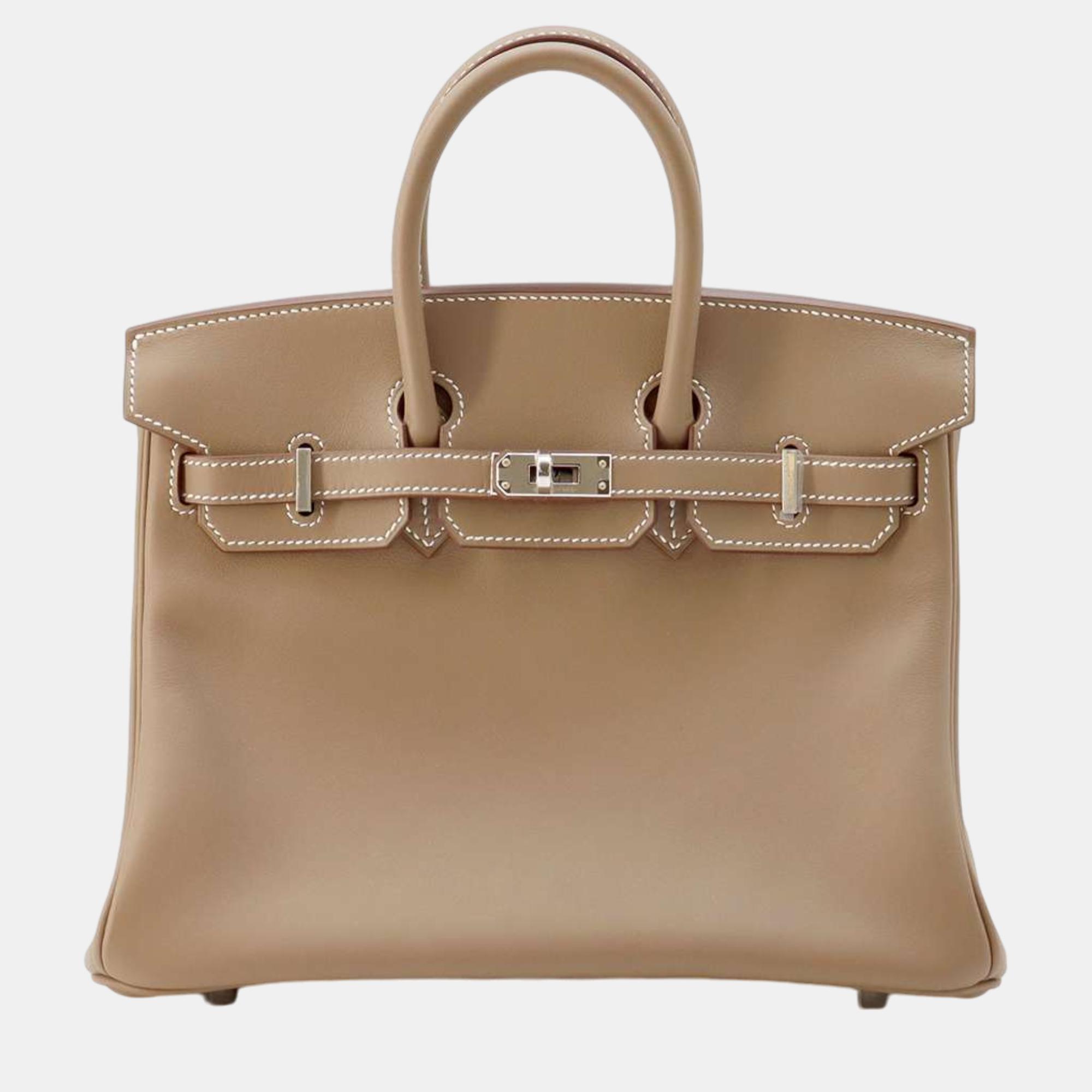 

Hermes Birkin Etoupe Swift Leather Size, Brown