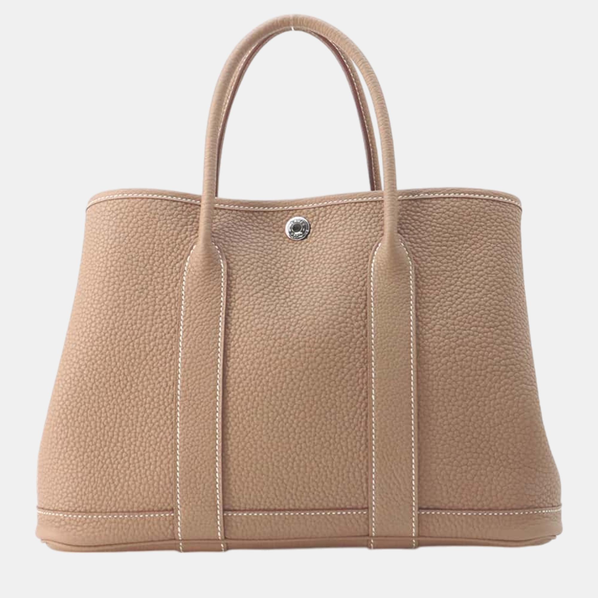 

Hermes Garden Party Etoupe Negonda Leather Size TPM, Beige