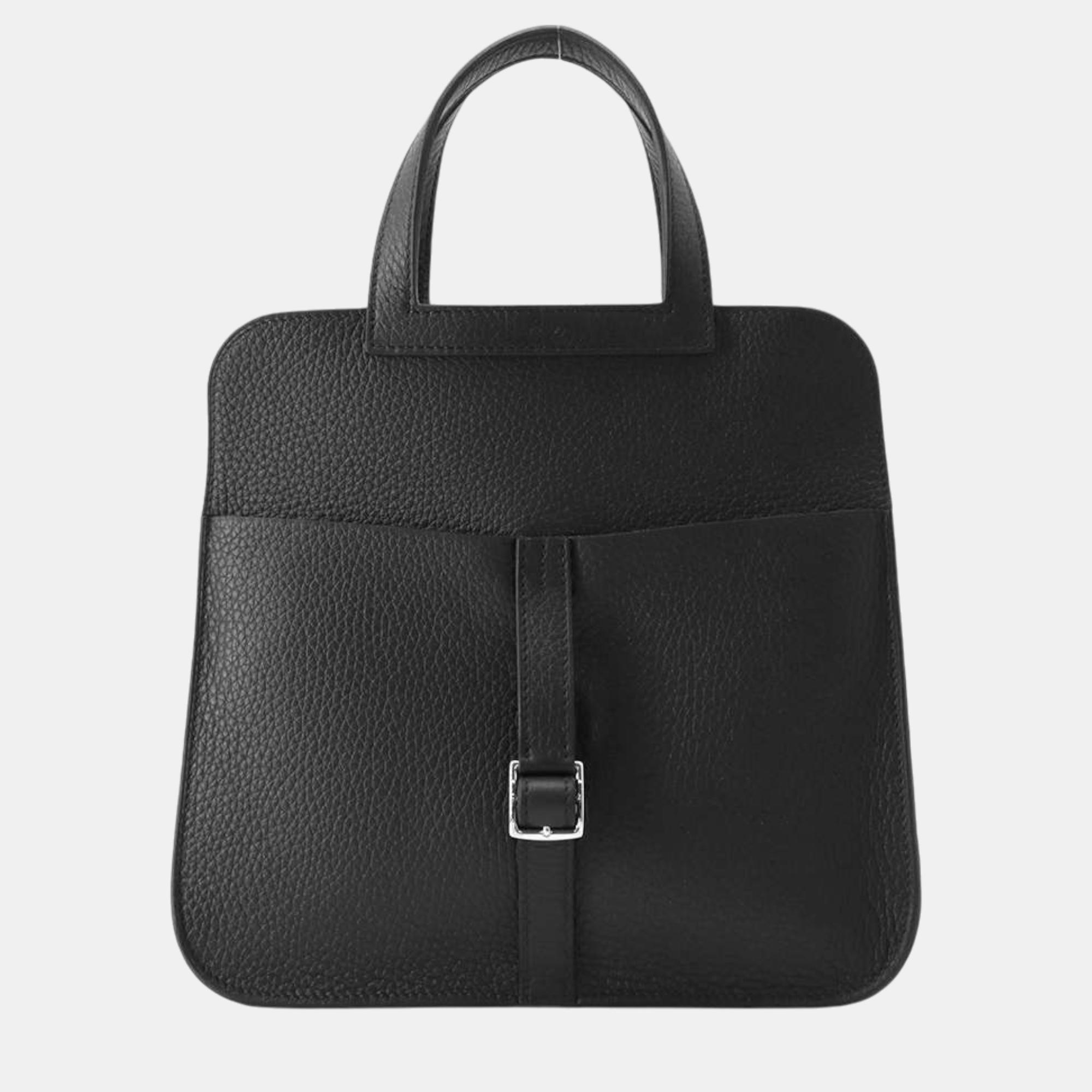 

Hermes Halzan Black Taurillon Clemence Size