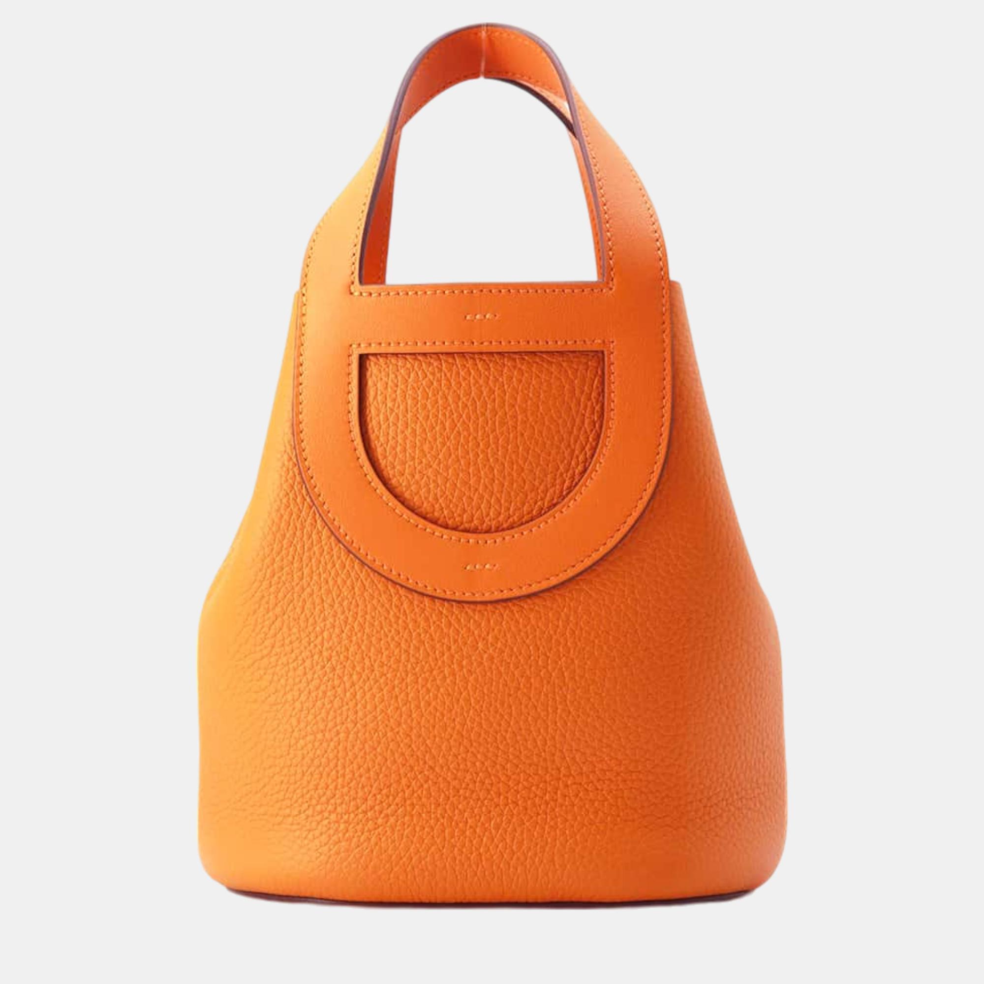 

Hermes in-the-loop Tote Bag Orange Taurillon Clemence Swift Leather Size