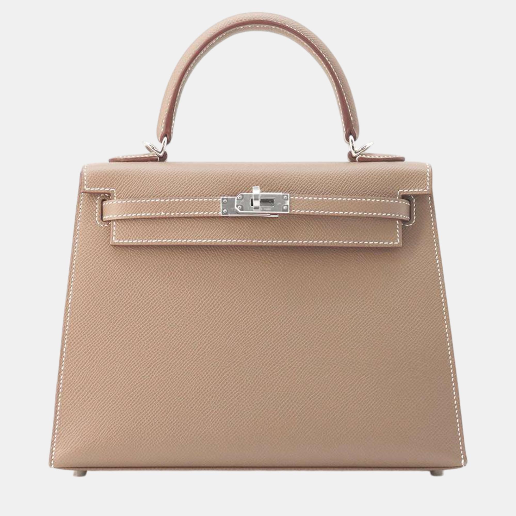 

Hermes Kelly Sellier Etoupe Epsom Size, Brown