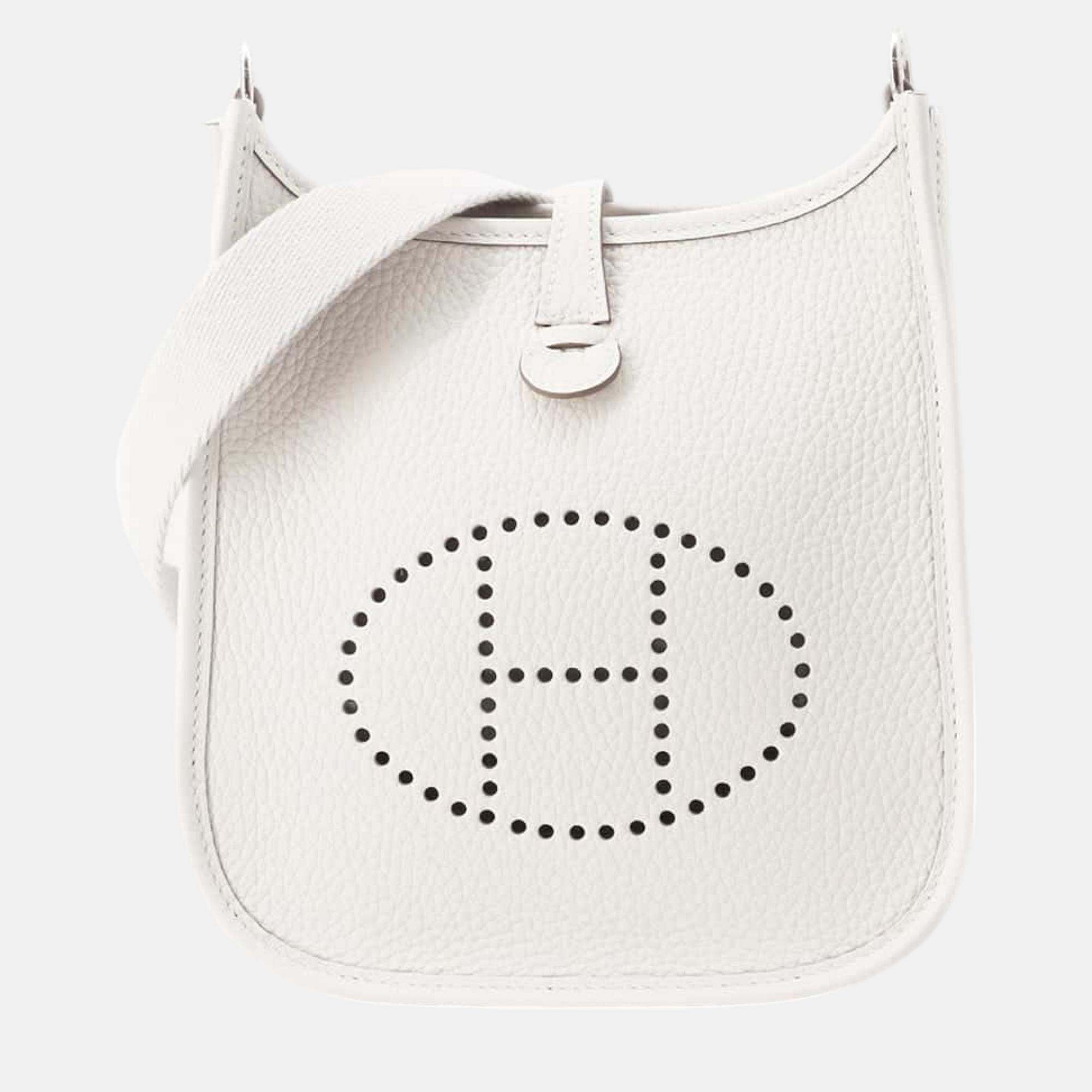 

Hermes Evelyne Grease Pail Taurillon Clemence Size TPM, White