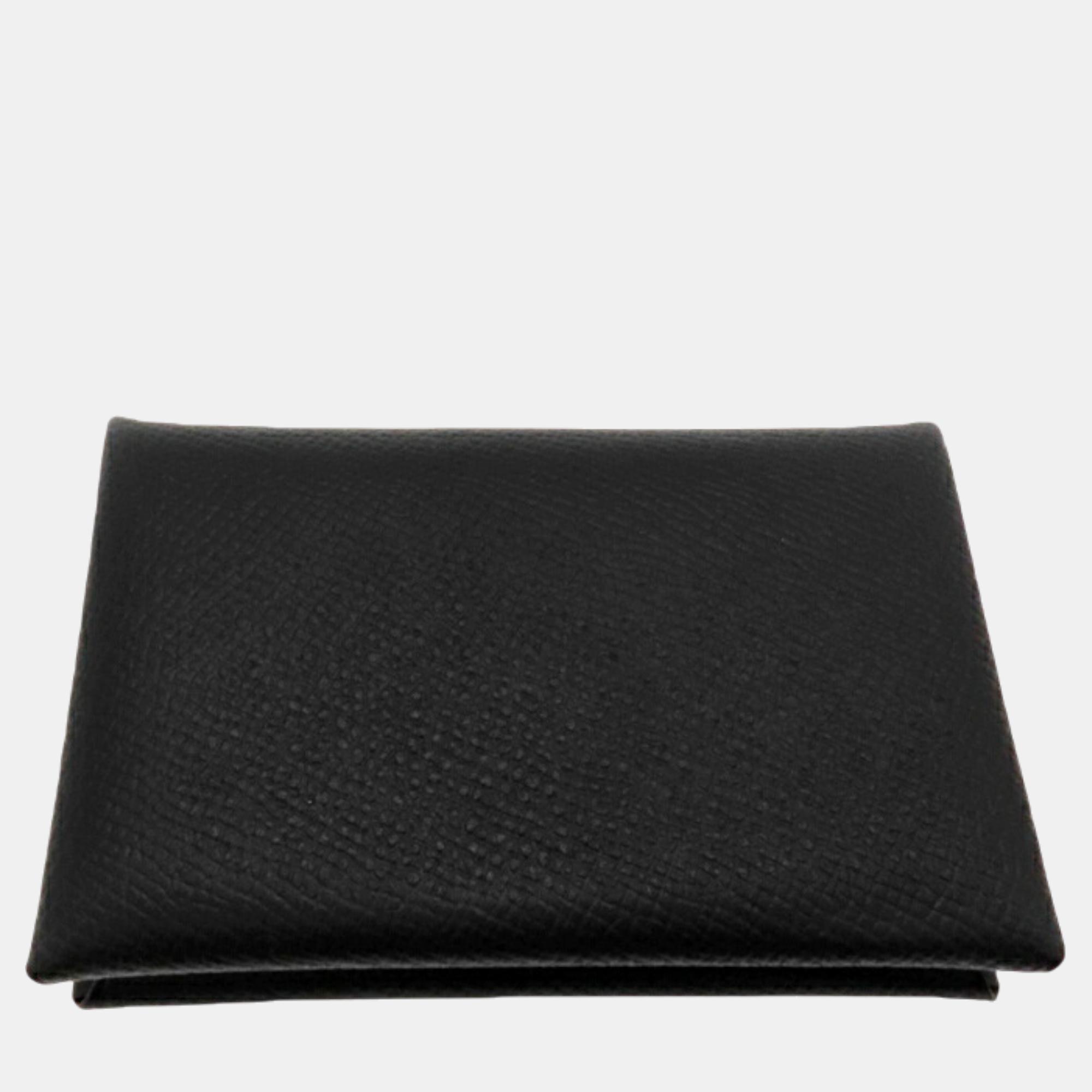 

Hermes Calvi Card Case Black