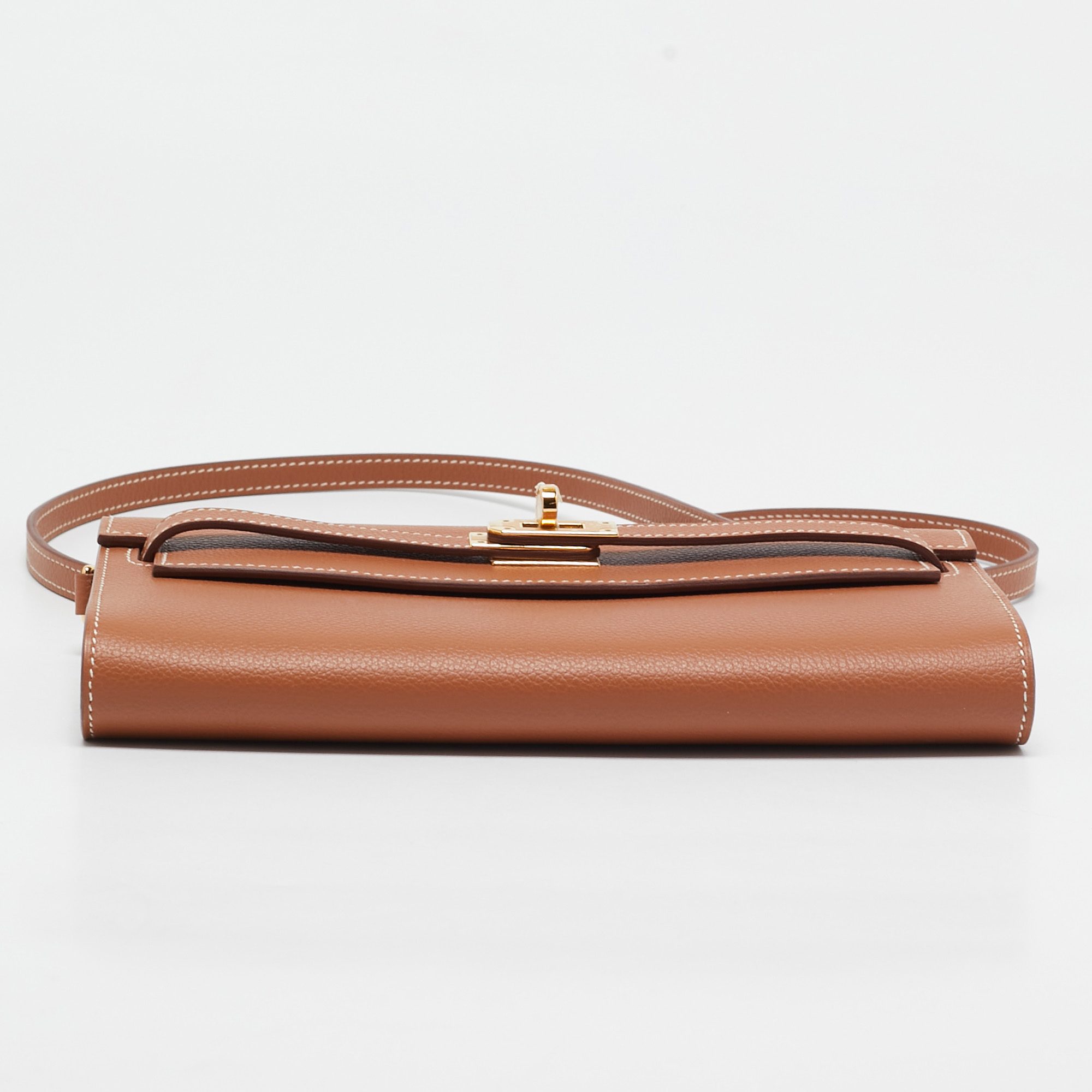 Hermes Gold Evercolor Leather Kelly To Go Wallet 