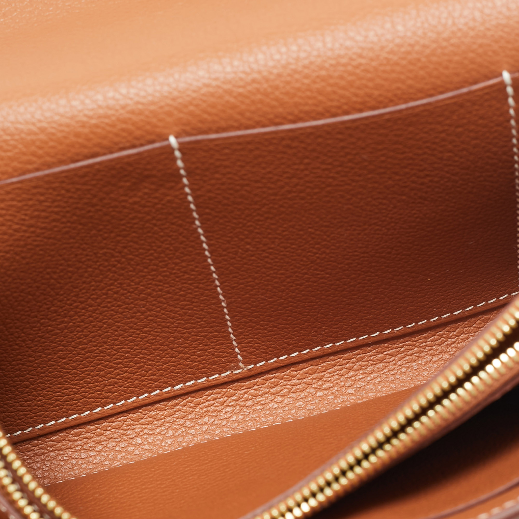 Hermes Gold Evercolor Leather Kelly To Go Wallet 
