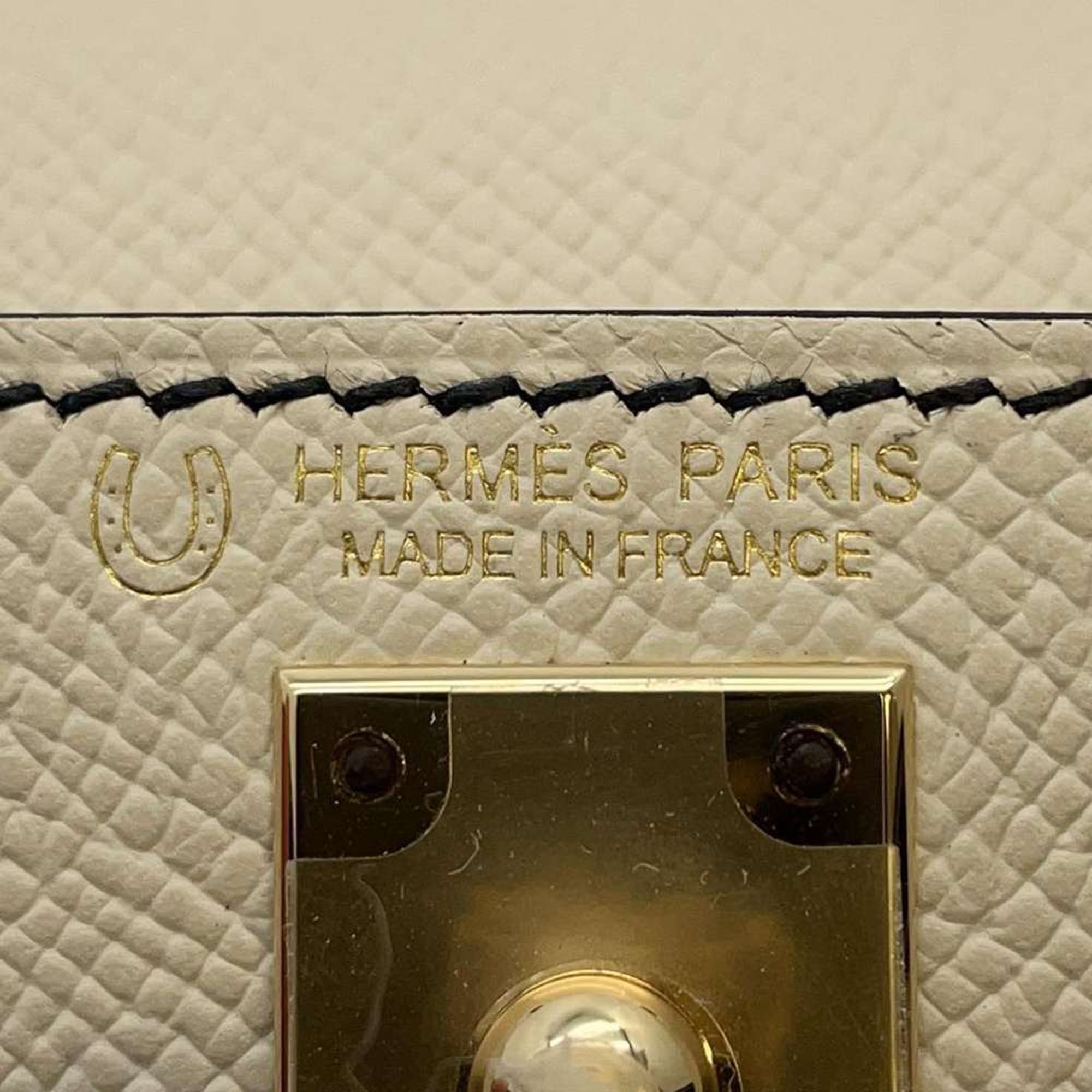 Hermes Black/Craie Epsom Mini Kelly Do 