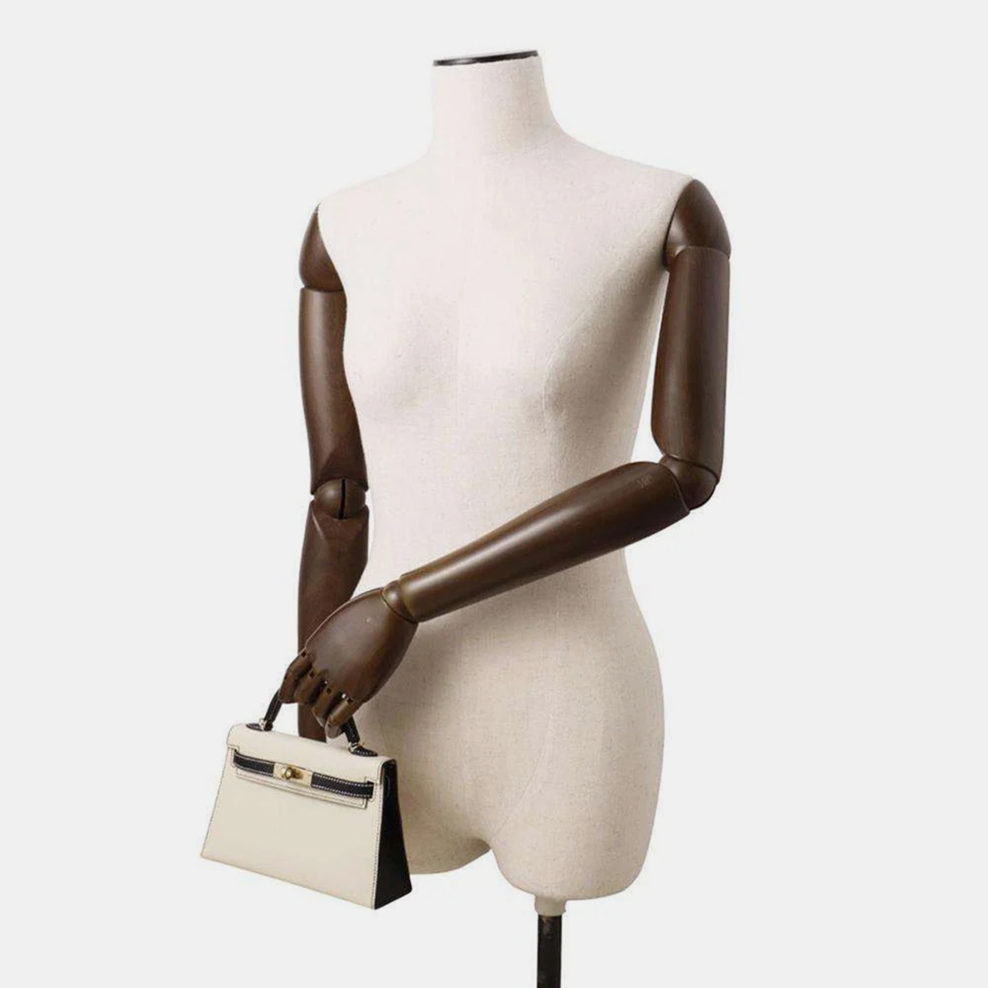 Hermes Black/Craie Epsom Mini Kelly Do 