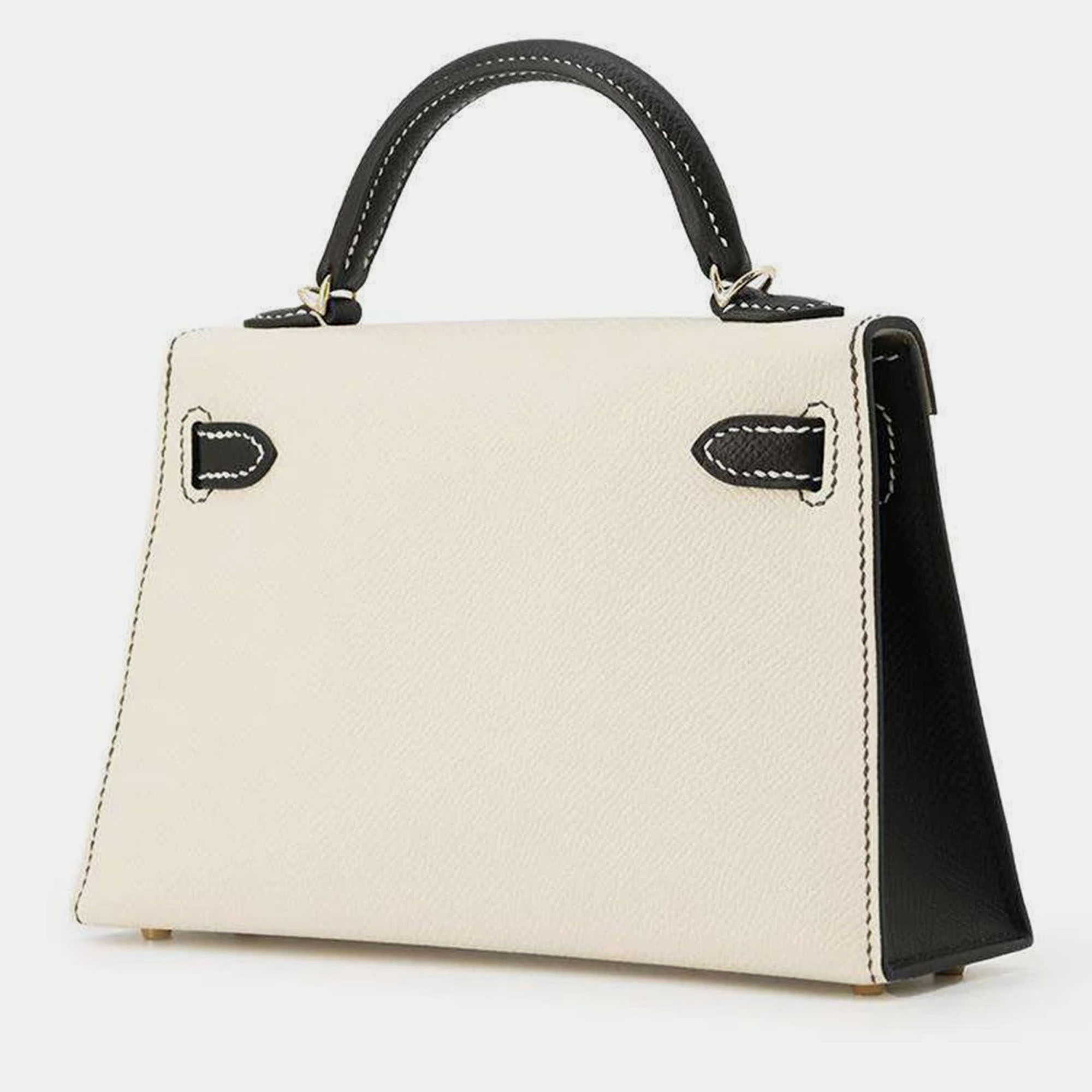 Hermes Black/Craie Epsom Mini Kelly Do 