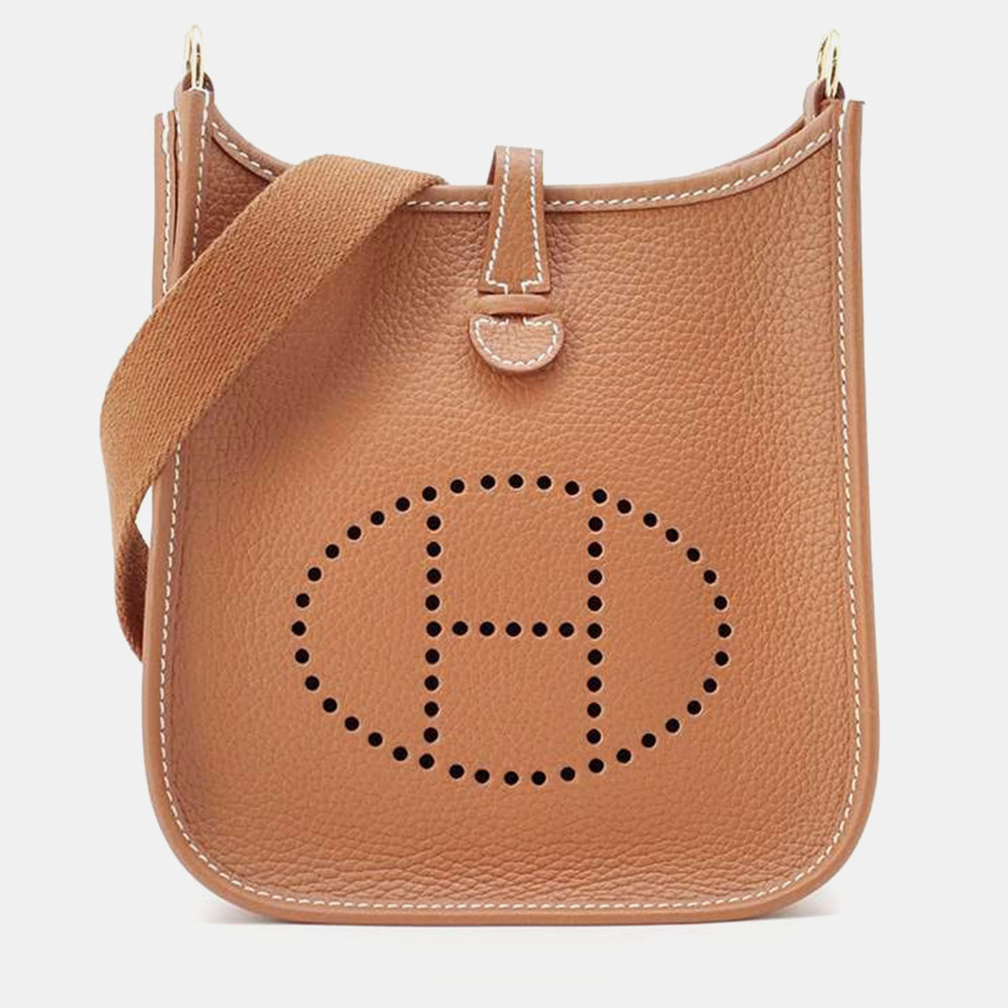 

Hermes Gold Taurillon Clemence Evelyne bag Size Tpm